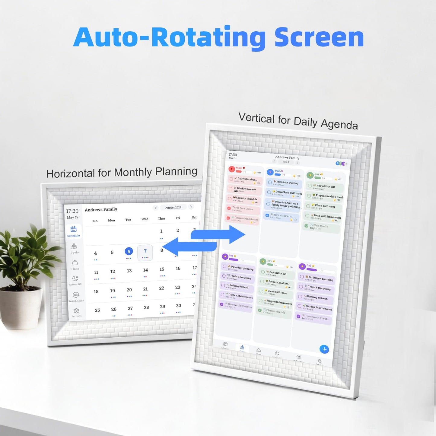10.1" Smart Chore Chart & Visual Schedule for Kids - Digital Daily Routine Board, Neurodivergent Friendly Gamified Planner display, App Syncs w/ Google Calendar, No Subscription (Classic Routine Edition)