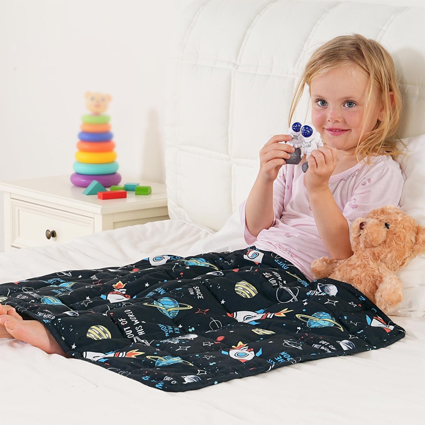 Kivik Weighted Blanket 3lbs, Blue Dinosaur Weighted Blankets, Cute Small Weighted Blankets 3 Pounds, Washable Soft Heavy Blanket Throw for All-Season, 36x48 Inches Blue
