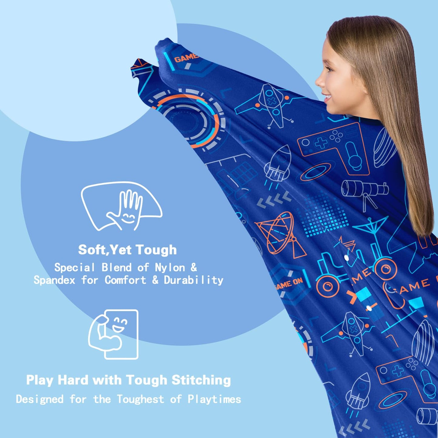 Cute Tiger Autism Movement Stretchy Sensory Body Socks - ADHD and Improve Sensory Processing Sox - Help Children with Autism (Medium)