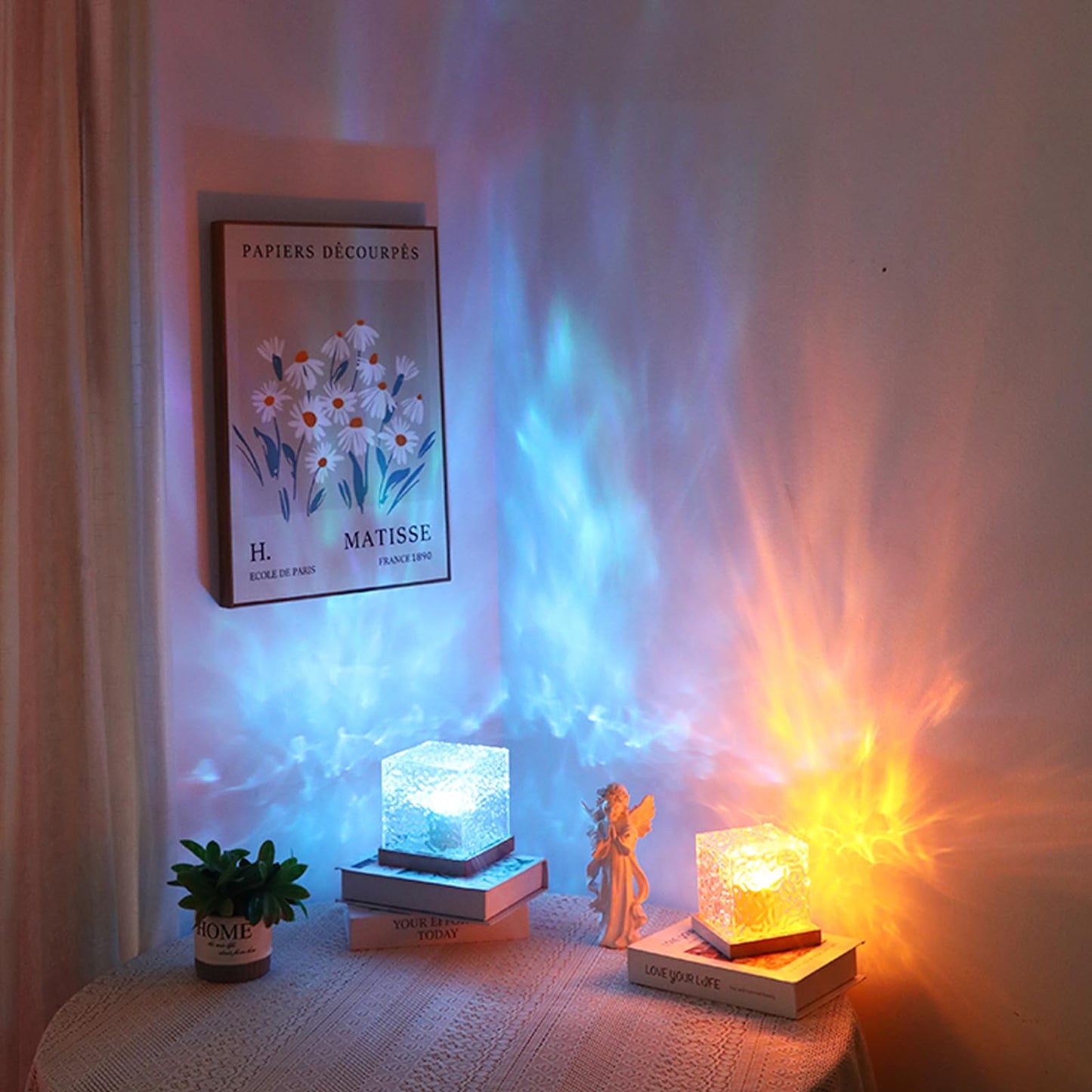 Ocean Wave Projector Light, 16-Color LED Shower Lamp with Remote, 3D Water Ripple Projection, Romantic Ambient Lighting for Kids Room, Relaxation, Bedroom, Bathroom & Night Light