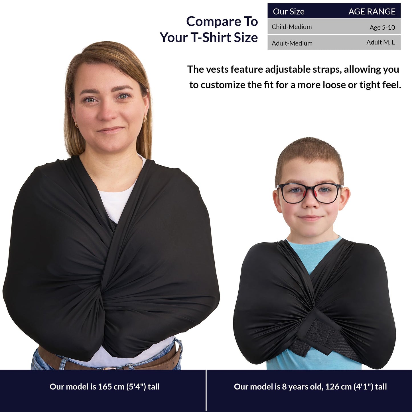 Toddler Compression Shirt for Kids | Sensory Compression Top for Autism, ADHD & Anxiety | Boys & Girls | Deep Pressure Clothing for Kids Sensory | Adjustable Calming Vest Sleeve