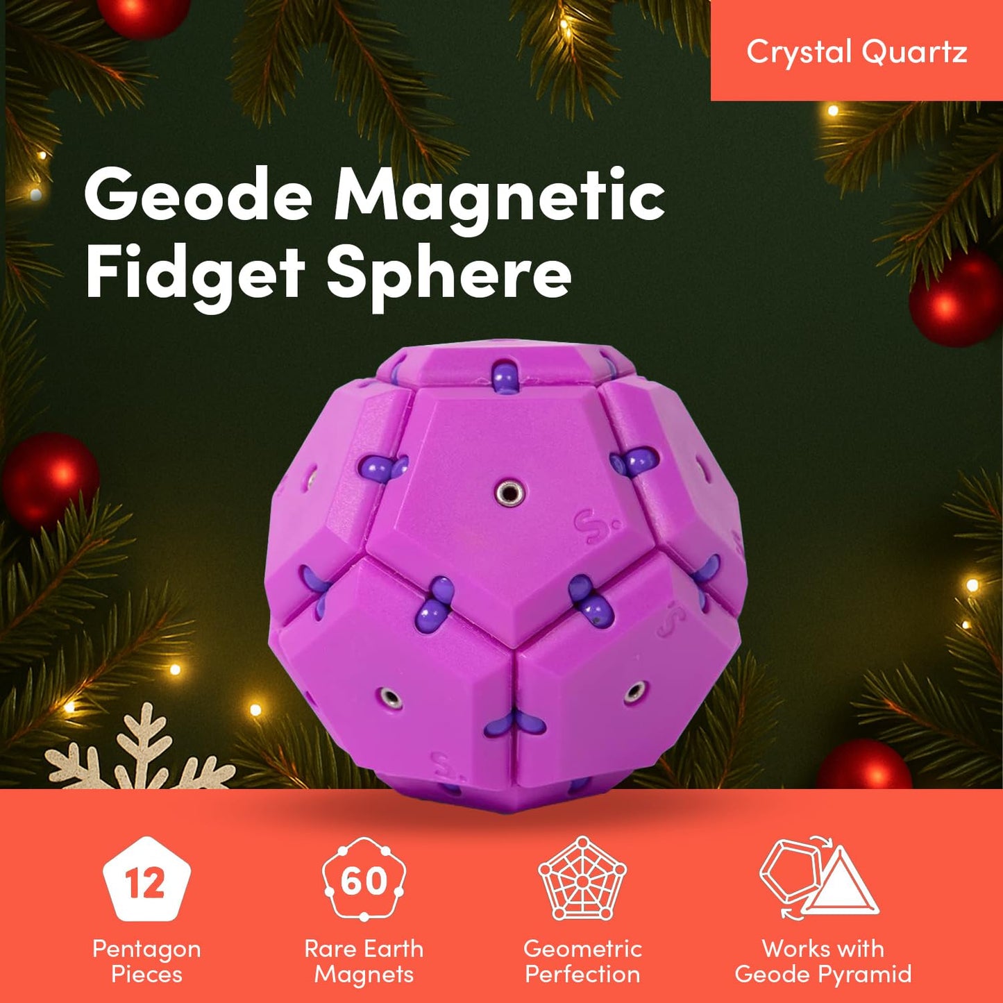 Speks Geode Magnetic Fidget Toy | Sensory Desk Toy for Adults & Teens 14+ | Stress Relief Gift | Sphere, Cool