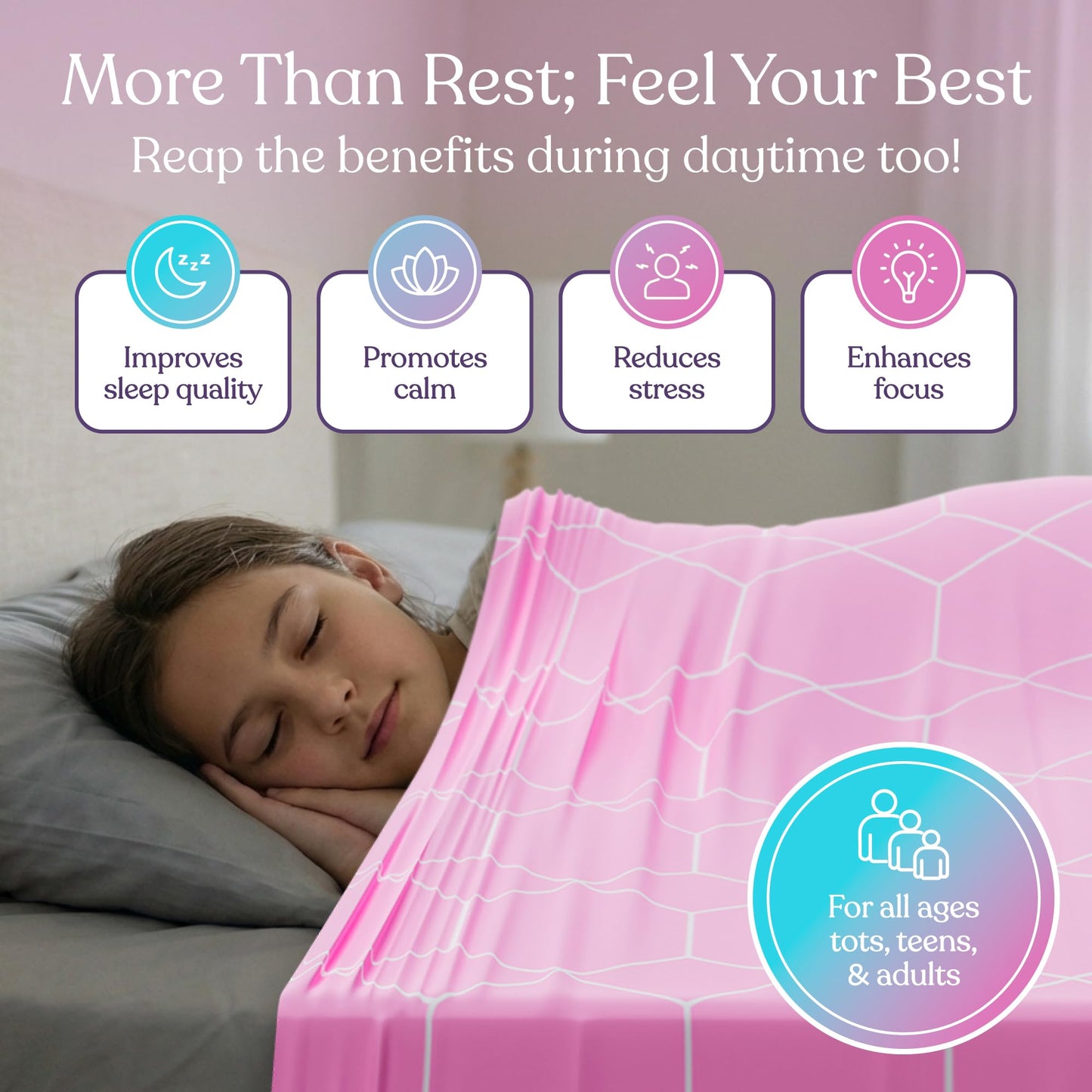 Deep Pressure Sensory Bed Sheet – Twin Sensory Compression Sheet Breathable Sleep Pod Blanket for Better Sleep Support – Calming Compression Blankets for Kids and Adults Blue Petal