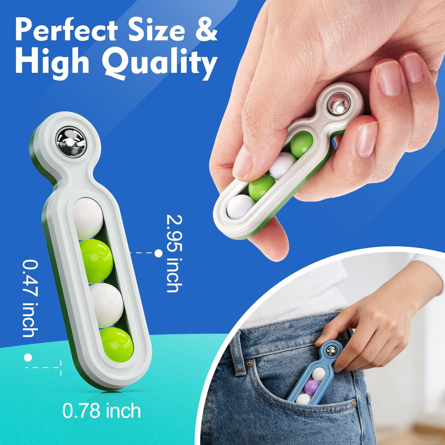 Fidget Toys Adults Stress Relief: 4 Pack Quiet Desk Fidget Clicker for ADHD Focus & Stress Relief, Sensory Desk Toy for Office, Meetings, Work, Travel