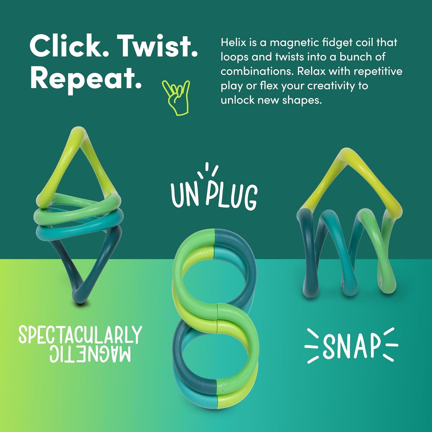 Speks Helix Magnetic Fidget Toy | Stress Relief Desk Toy for Adults & Teens 14+ | Sensory Toy | Office Gifts | Fleks & Helix Bundle
