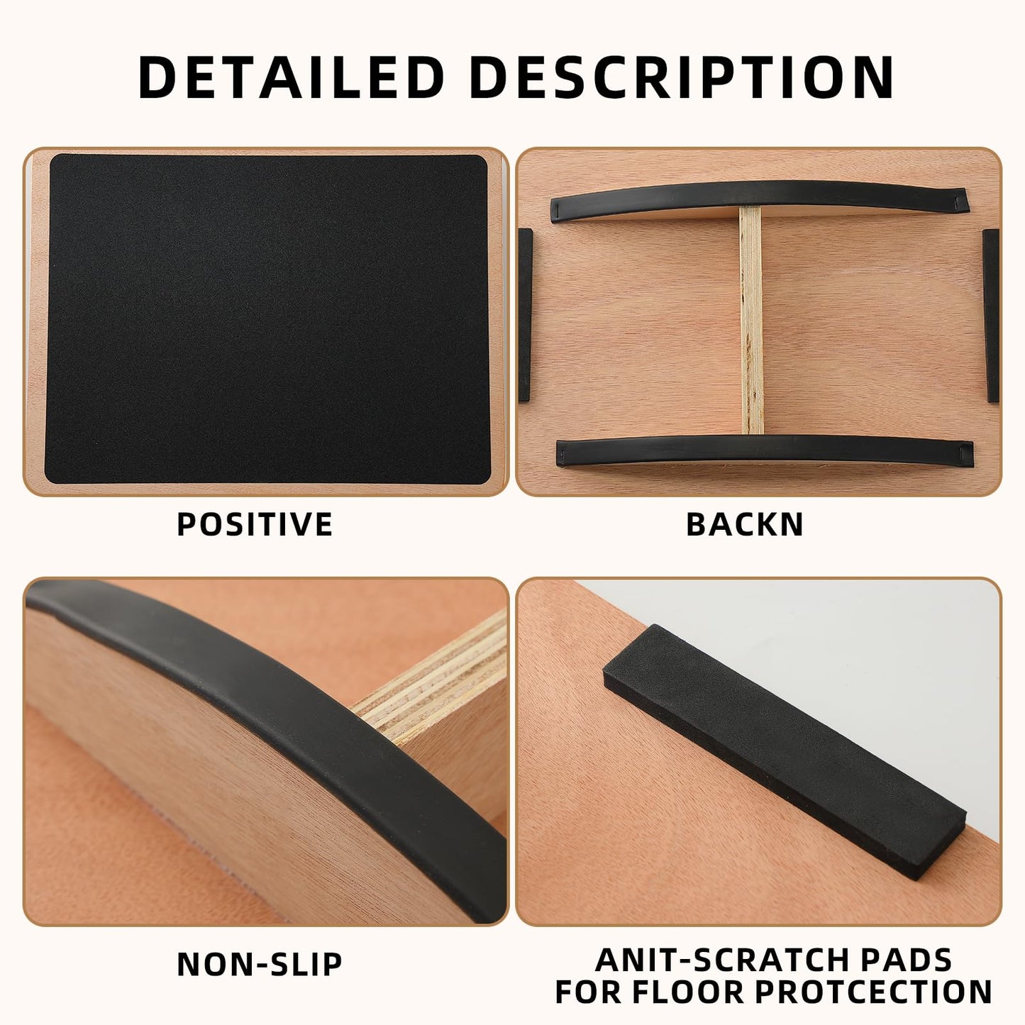 Juoe Balance Board Wobble Board for Adults and Kids - Anti-Slip 350LBS Balance Board for Physical Therapy,Balance Training,Posture Correction,Standing Desk Core Strength Wooden Balance Rocker Board