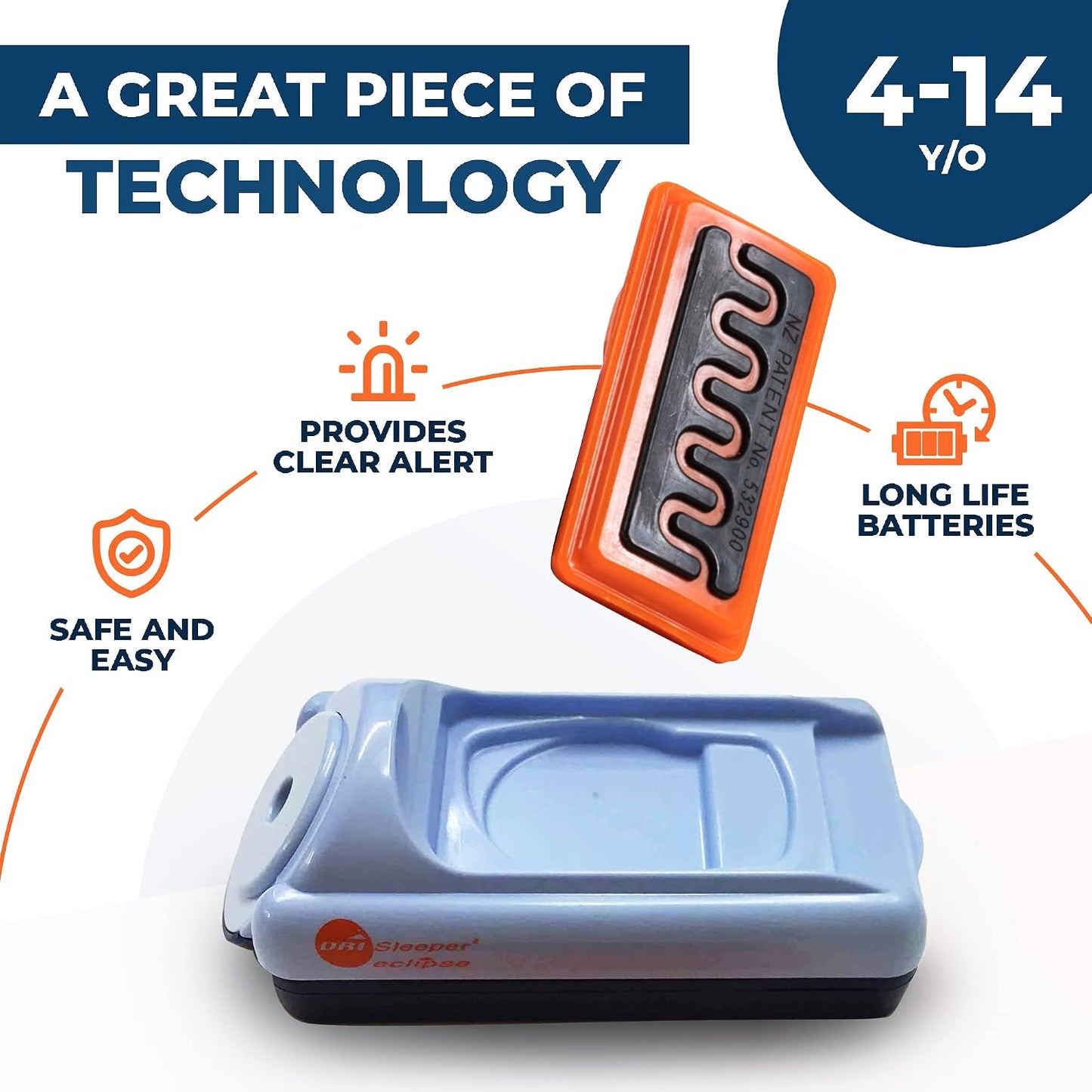 Eclipse Wireless Bedwetting Alarm for Kids and Older Children - Effective Enuresis Solution and Bed Wetting Sensor, Night Bedwetting Alarm