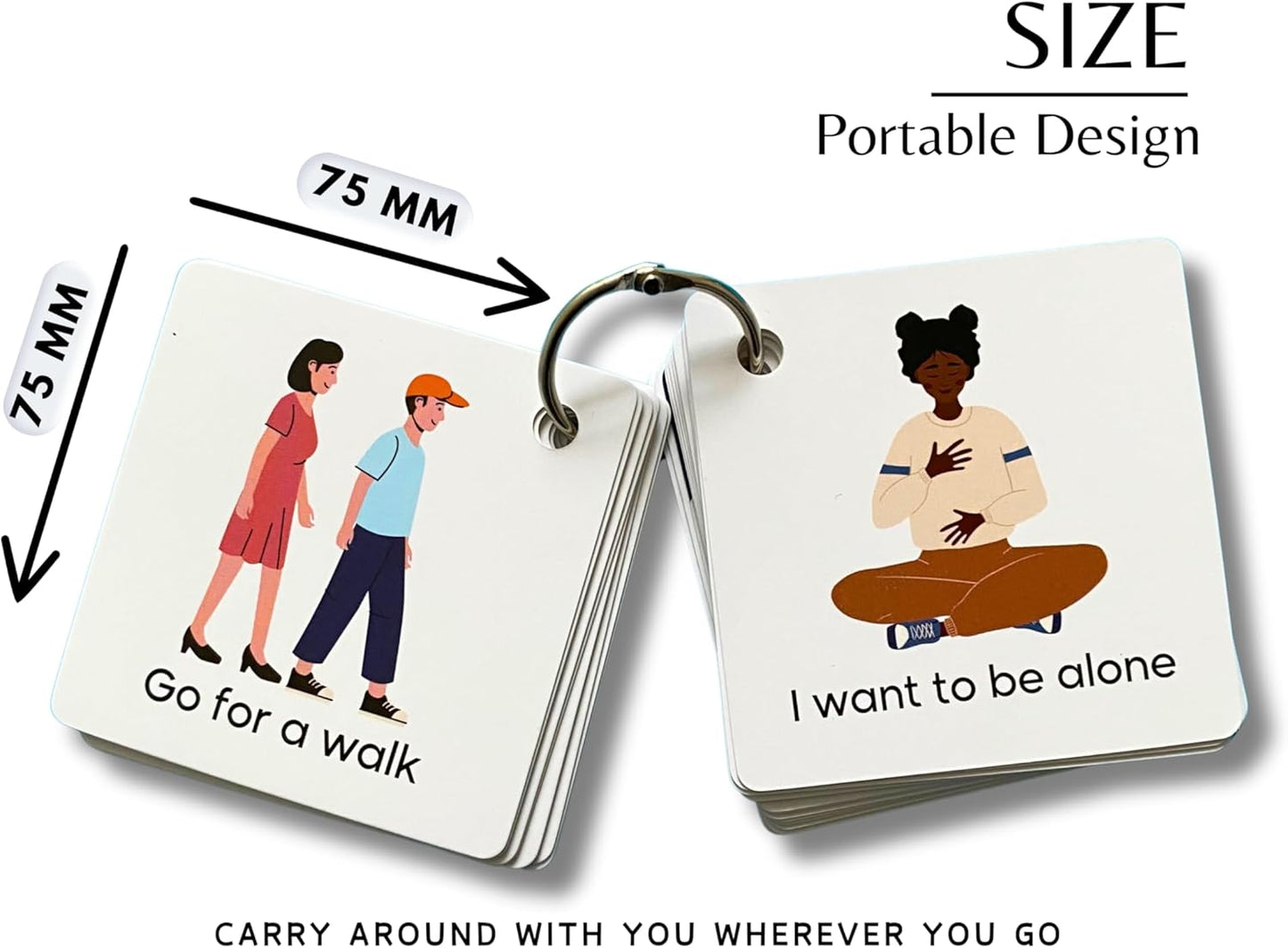 Plastic Communication Cards for Non Verbal Children and Adults with Autism, Speech Delay Visual aid