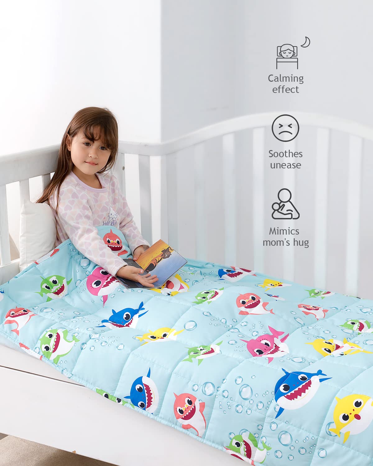 Kivik Weighted Blanket 3lbs, Blue Dinosaur Weighted Blankets, Cute Small Weighted Blankets 3 Pounds, Washable Soft Heavy Blanket Throw for All-Season, 36x48 Inches Blue