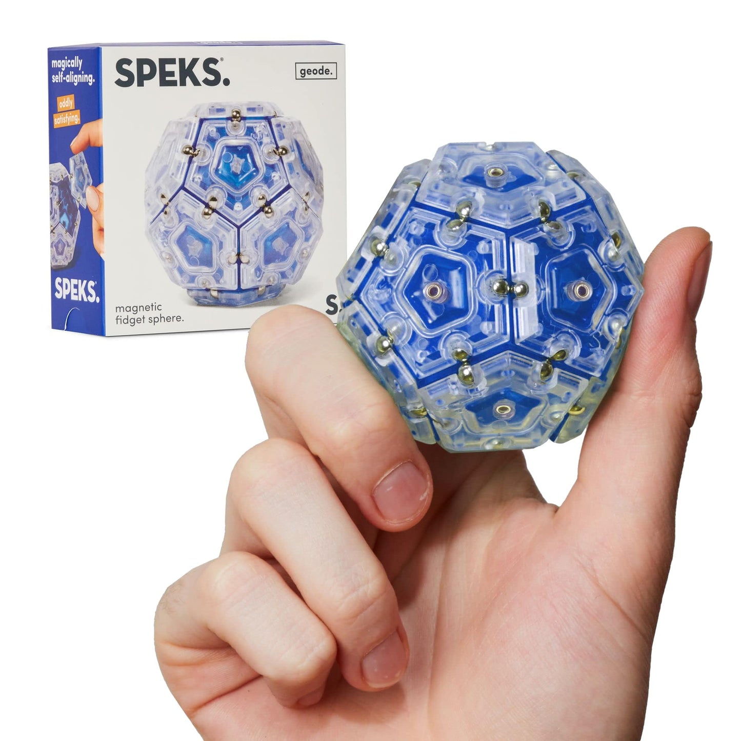 Speks Geode Magnetic Fidget Toy | Sensory Desk Toy for Adults & Teens 14+ | Stress Relief Gift | Sphere, Cool