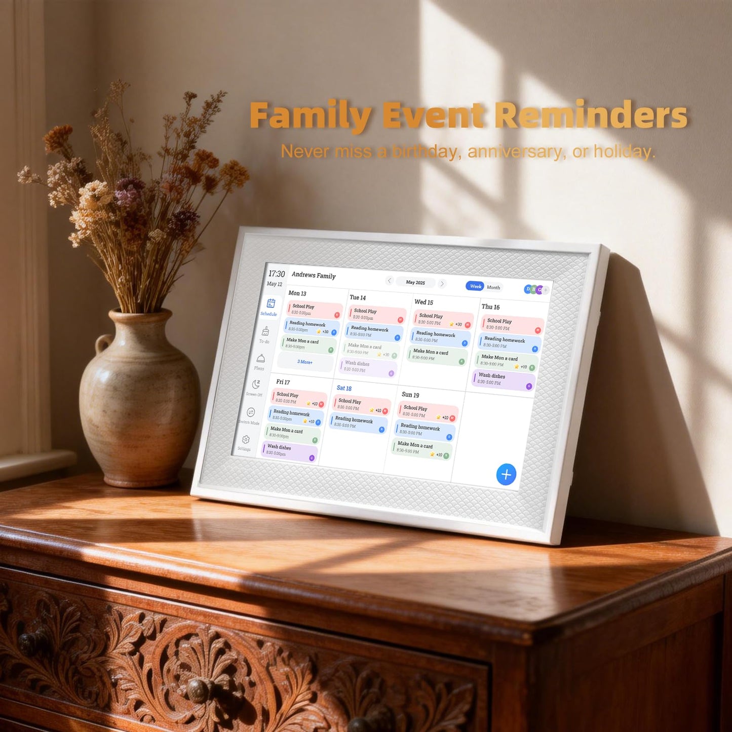 10.1" Smart Chore Chart & Visual Schedule for Kids - Digital Daily Routine Board, Neurodivergent Friendly Gamified Planner display, App Syncs w/ Google Calendar, No Subscription (Classic Routine Edition)