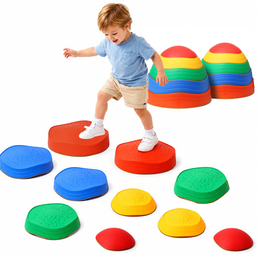 makarci Balance stepping stones for kids, non-slip toddlers sensory toys outdoor or indoor play, promoting motor skills and confidence,Coordination Toys for children age 3 4 5 6 7+（forest）