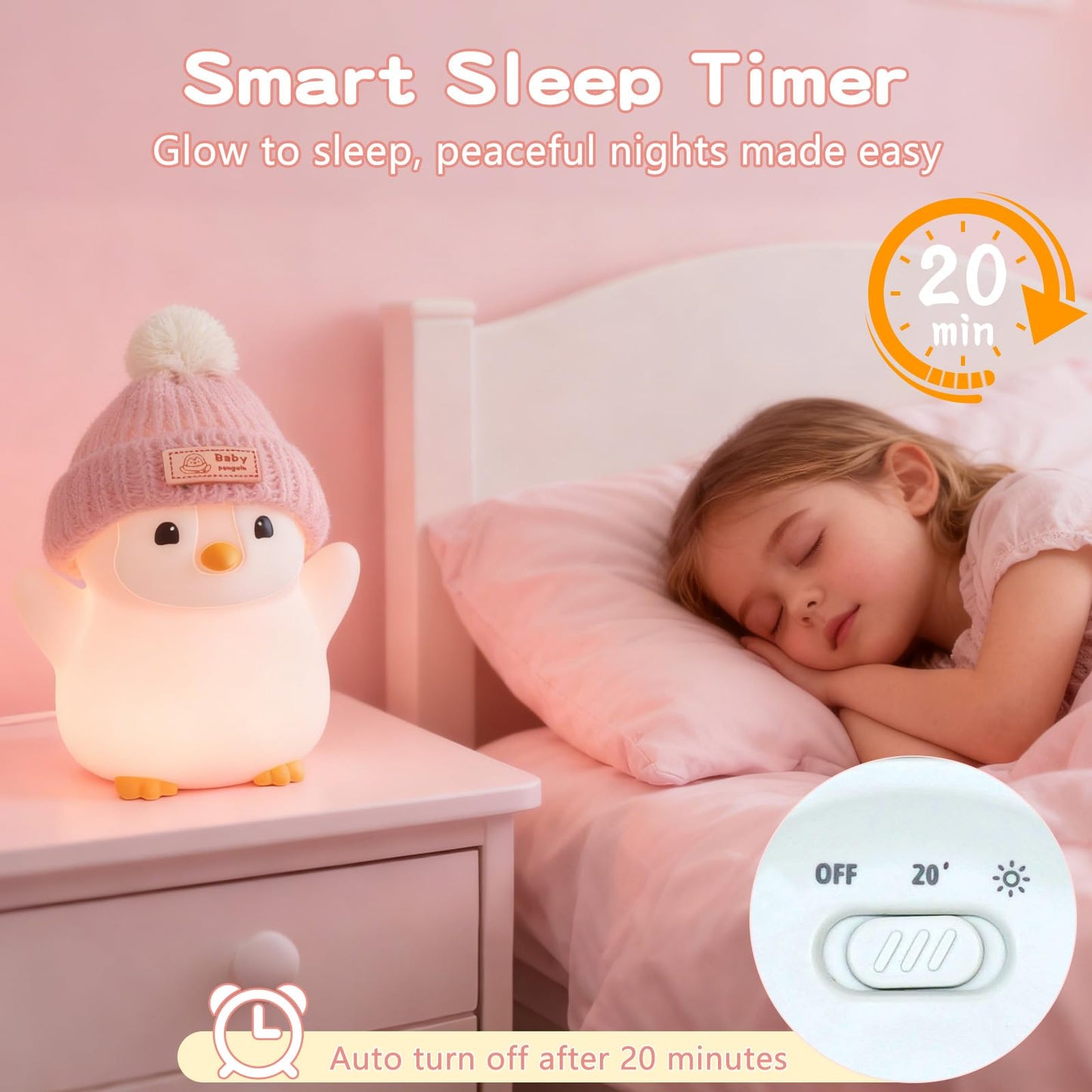 FAMIDUO Capybara Night Light for Kids,Safe Squishy Silicone Nursery Light with Timer,Dimmable & Rechargeable Touch Bedside Lamp, Cute Capybara Gifts for Boys Girls Toddlers, Baby & Kids Room Decor