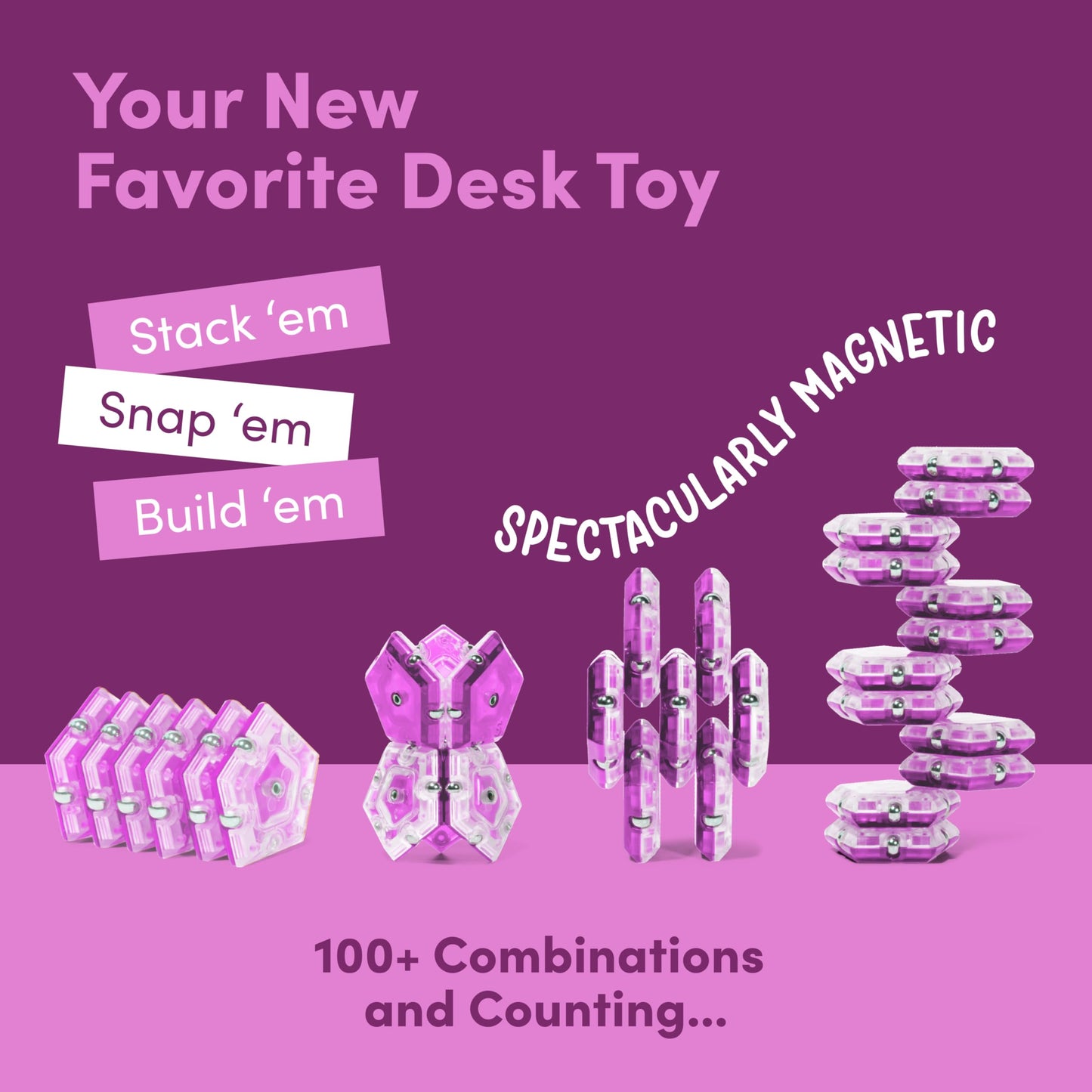 Speks Geode Magnetic Fidget Toy | Sensory Desk Toy for Adults & Teens 14+ | Stress Relief Gift | Sphere, Cool