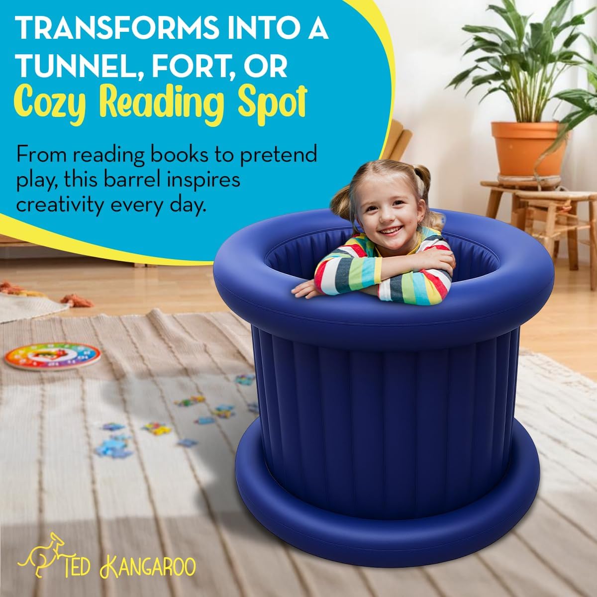 TED KANGAROO Cloudbounce Barrel Roll Sensory Chair – Calming Vestibular | Deep Pressure | Reinforced 2025 Edition | Durable, Easy to Clean