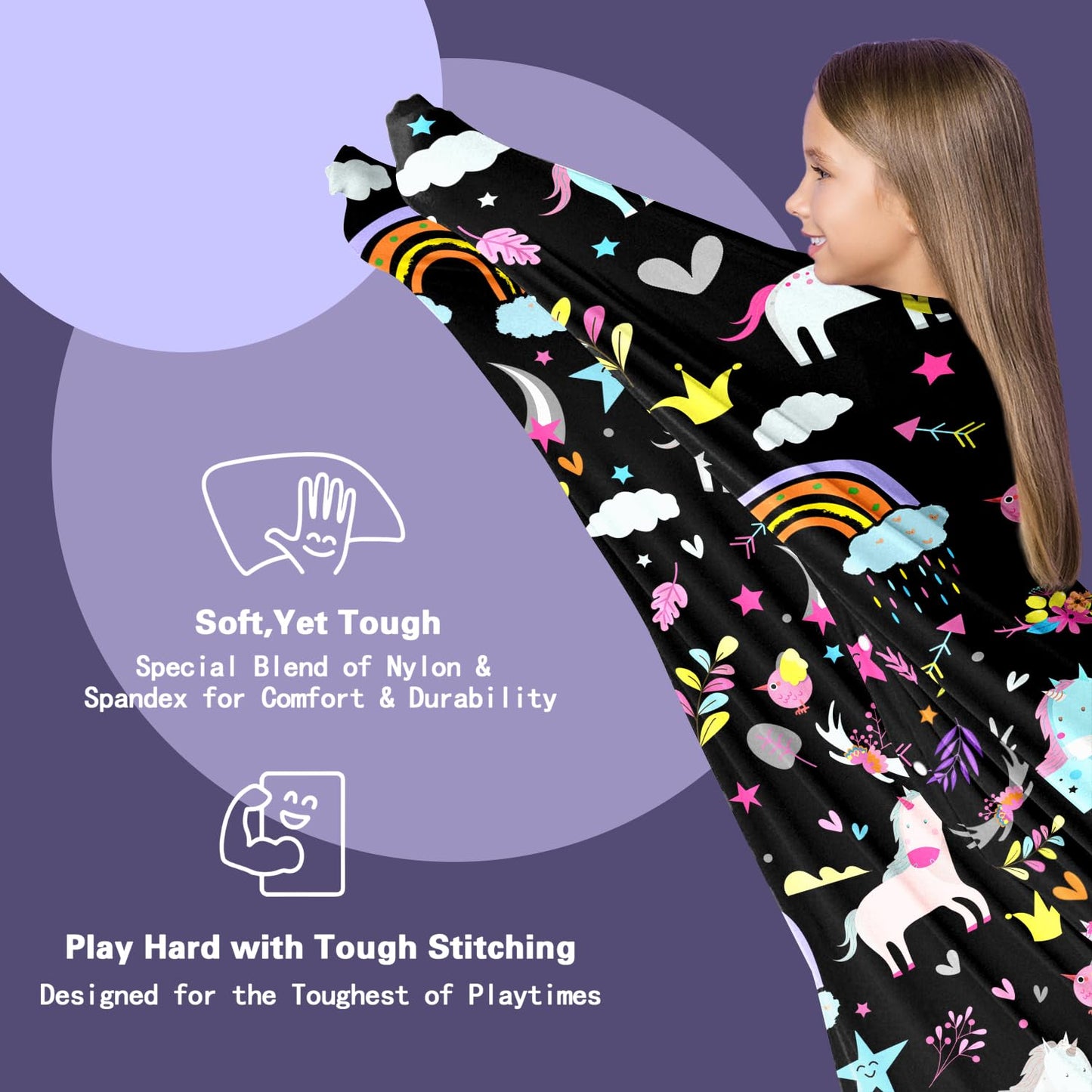 Cute Tiger Autism Movement Stretchy Sensory Body Socks - ADHD and Improve Sensory Processing Sox - Help Children with Autism (Medium)