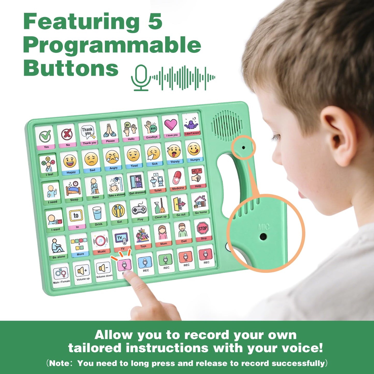 Joyreal AAC Device for Autism, Non Verbal Communication Tools for Speech Therapy & Stroke Rehab. Communication Tablet, Autism Talking Aids with 8 Programmable Buttons & Adjustable Volume