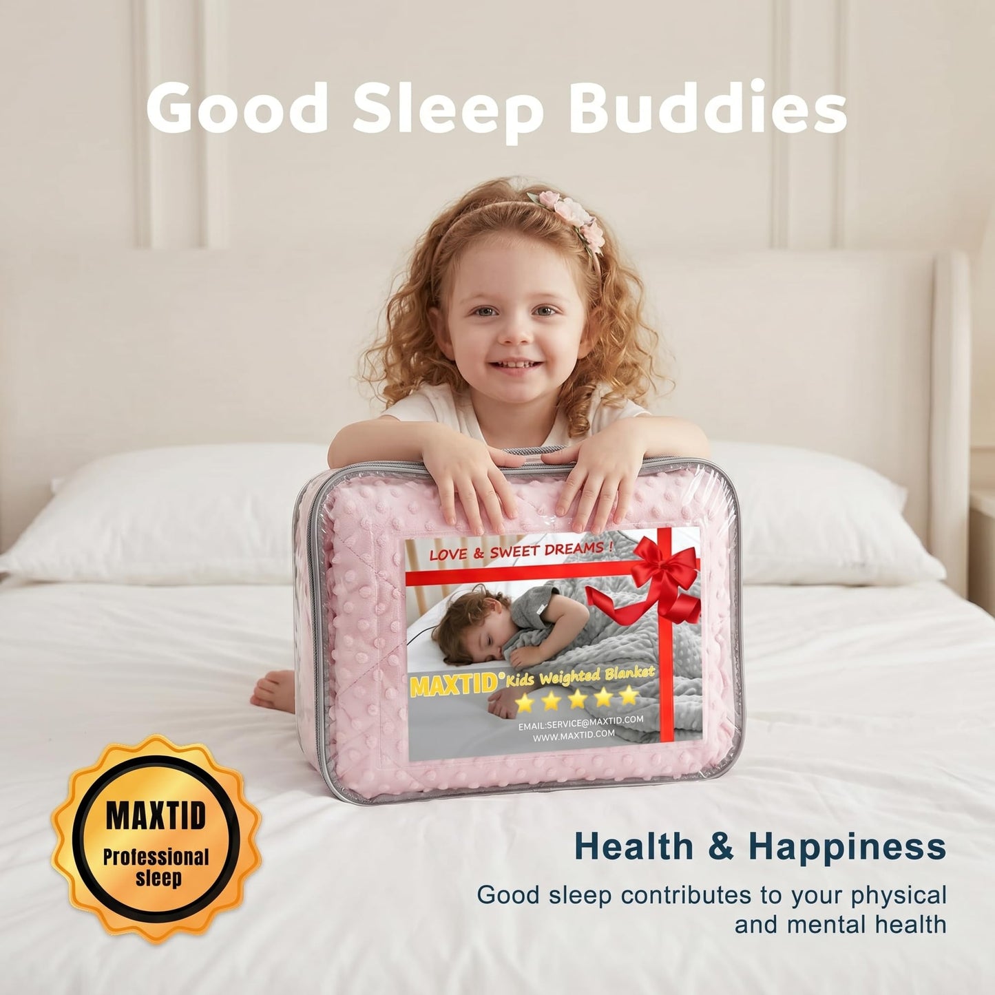 MAXTID Weighted Blanket for Kids 5lbs 36"x48" Cotton Blanket for Boys & Girls Weighted Throw Blanket Children Bedding Gifts for 3 4 5 6 7 8+ Year Old Kids Small Weighted Comfort Blanket