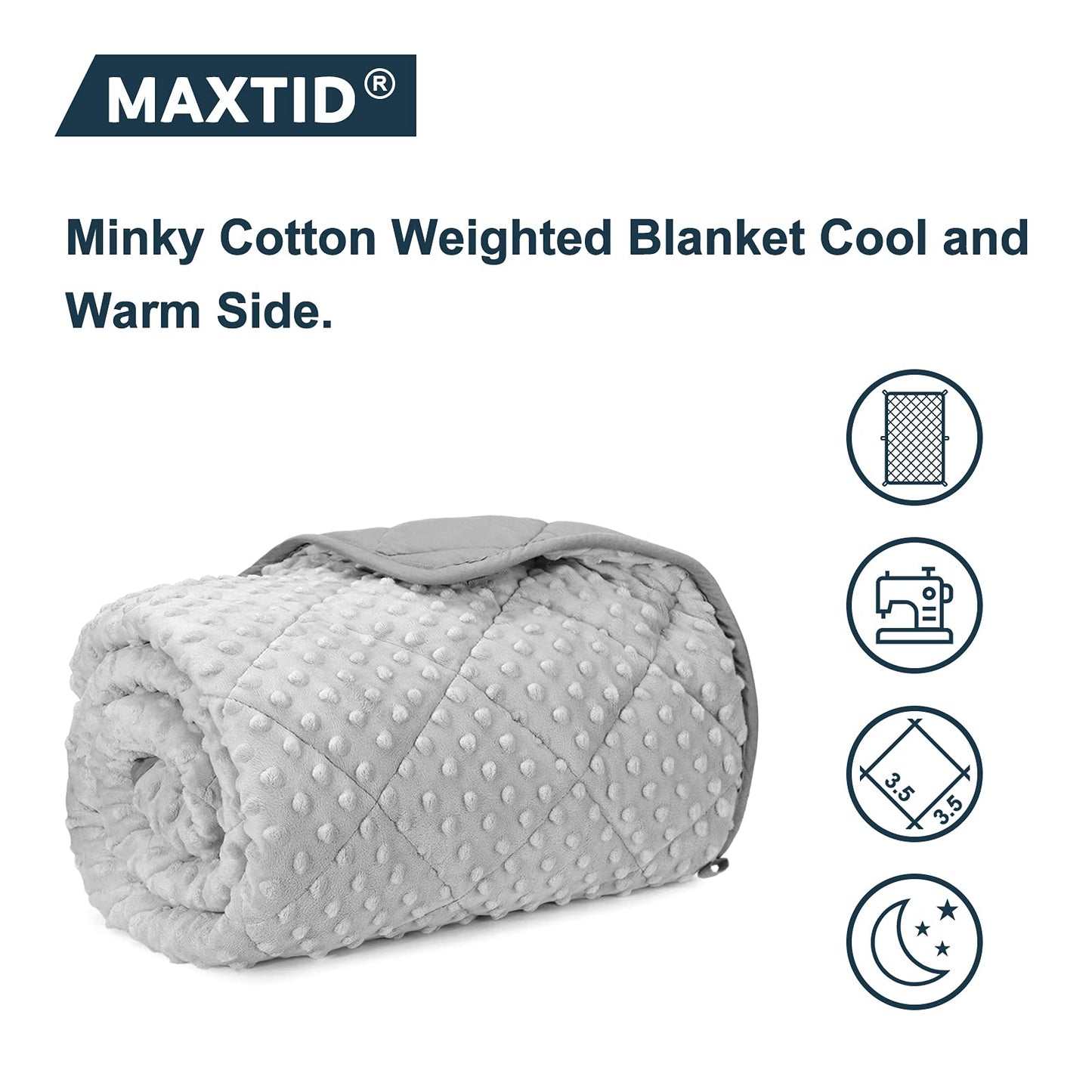 MAXTID Weighted Blanket for Kids 5lbs 36"x48" Cotton Blanket for Boys & Girls Weighted Throw Blanket Children Bedding Gifts for 3 4 5 6 7 8+ Year Old Kids Small Weighted Comfort Blanket