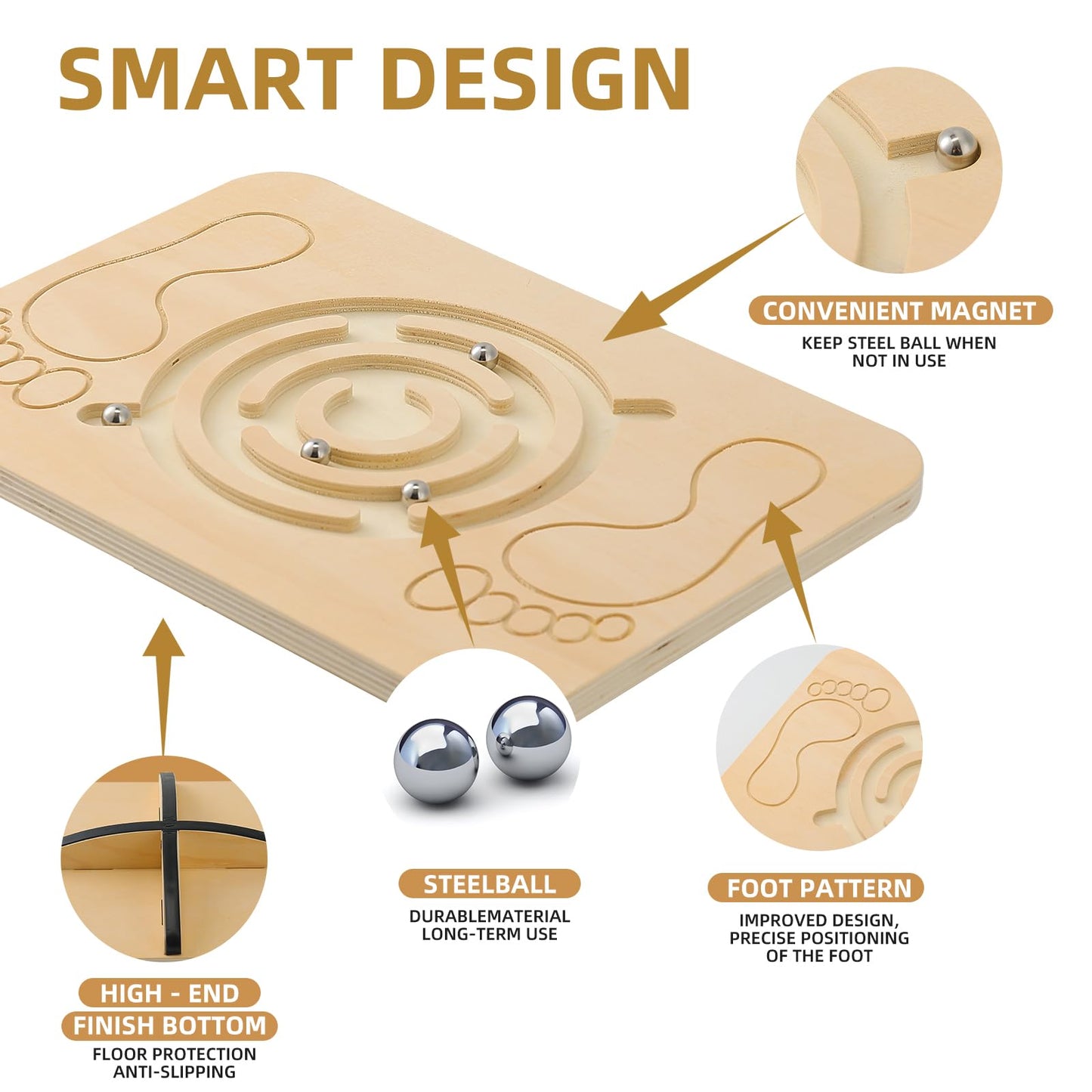 Juoe Maze Balance Board Wobble Board for Kids and Adult,up to 350 Ibs for Coordination Skills Obstacle Courses Sensory Balance Toys for Kids,Professional Rocker Balance Board for Physical Therapy.
