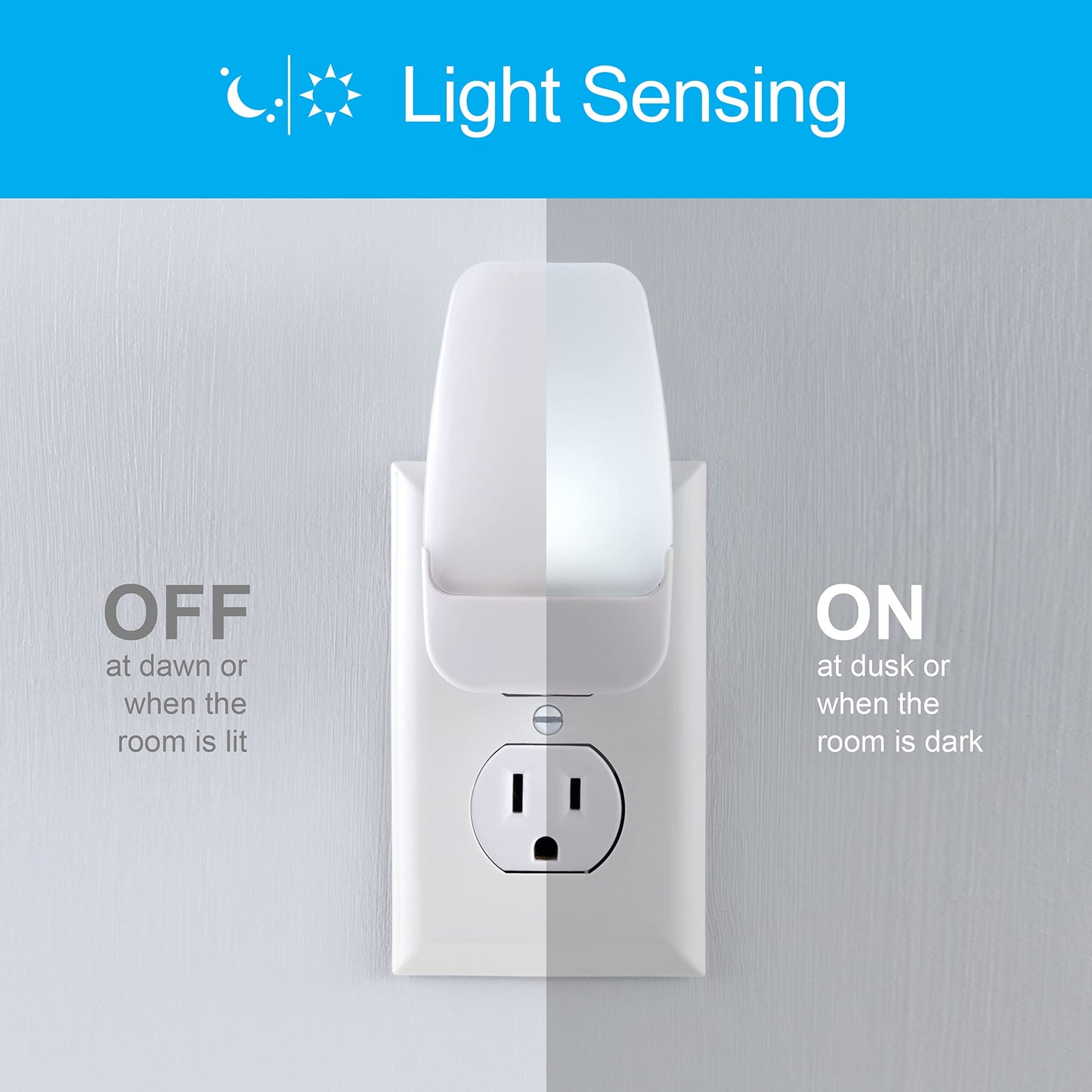 GE Sleeplite Night Lights Plug Into Wall, Dusk to Dawn Sensor, Ambient Lighting, Sleep Aid, Bathroom Décor, LED Lights for Bedroom, Apartment Essentials, Smart Home,76135, Amber, 2 Pack