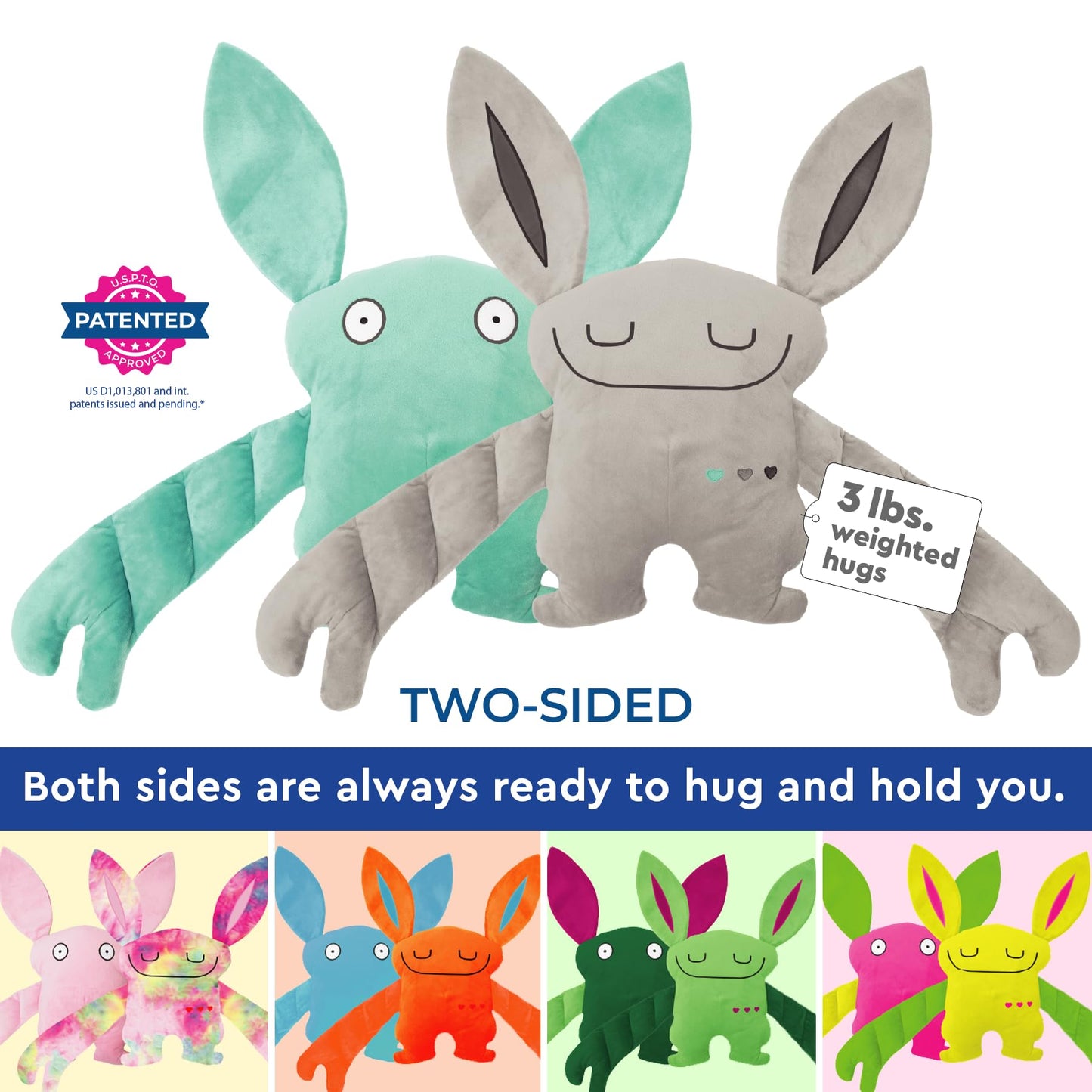 Bumpas Weighted Plush Toy - Calming Stuffed Animal, Realistic Hug, Machine Washable - Ages 3+