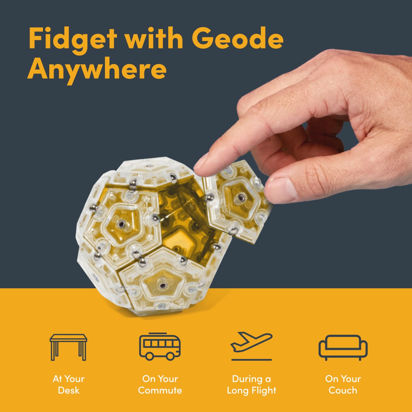 Speks Geode Magnetic Fidget Toy | Sensory Desk Toy for Adults & Teens 14+ | Stress Relief Gift | Sphere, Cool