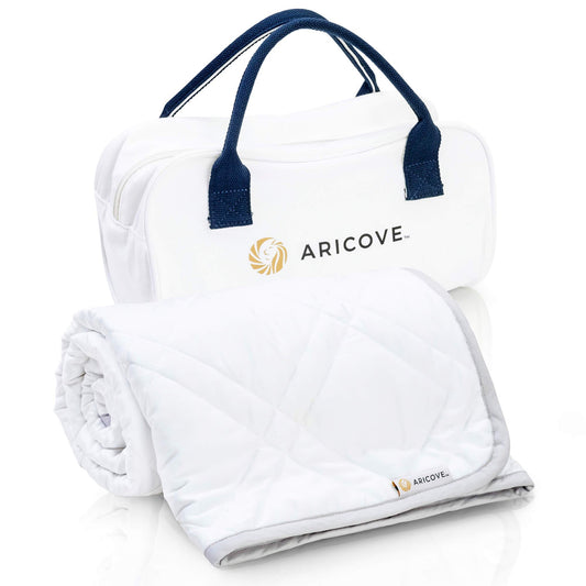 Aricove Cooling Weighted Blanket, 12 lbs, Twin Size for Adults, Luxury Heavy Blanket, Silky Soft Bamboo Viscose, 48x72 inches, Machine Washable, White