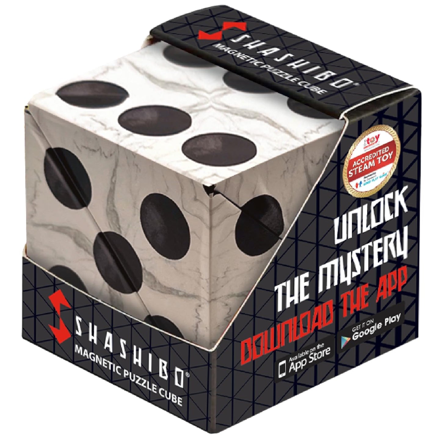 Shashibo Sensory Fidget Toy for Adults & Kids, Stress Relief Fidget Toy for Adults, Teens & Kids, Cool Fidget Toys for Desk, Classroom Must Have, Sensory Shape Shifting Cube, 100+ Possible Shapes