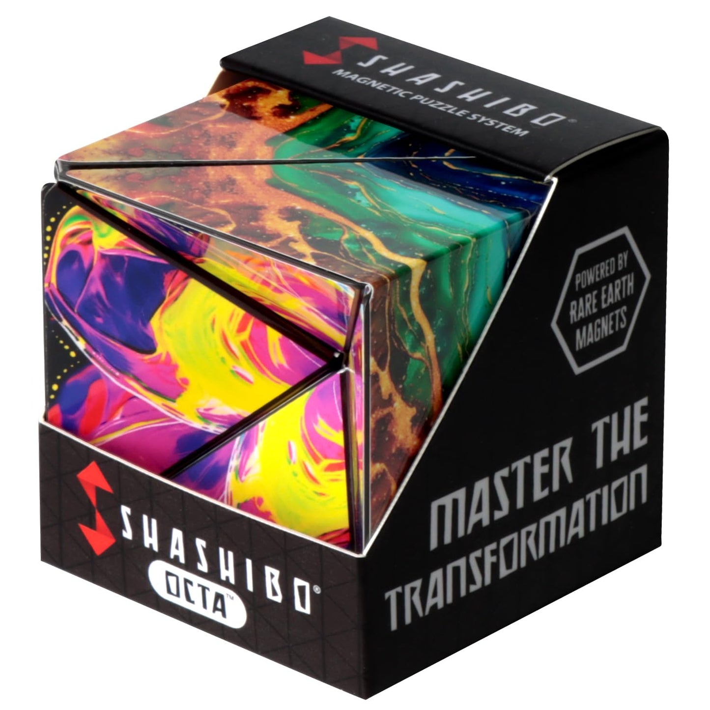 Shashibo Sensory Fidget Toy for Adults & Kids, Stress Relief Fidget Toy for Adults, Teens & Kids, Cool Fidget Toys for Desk, Classroom Must Have, Sensory Shape Shifting Cube, 100+ Possible Shapes