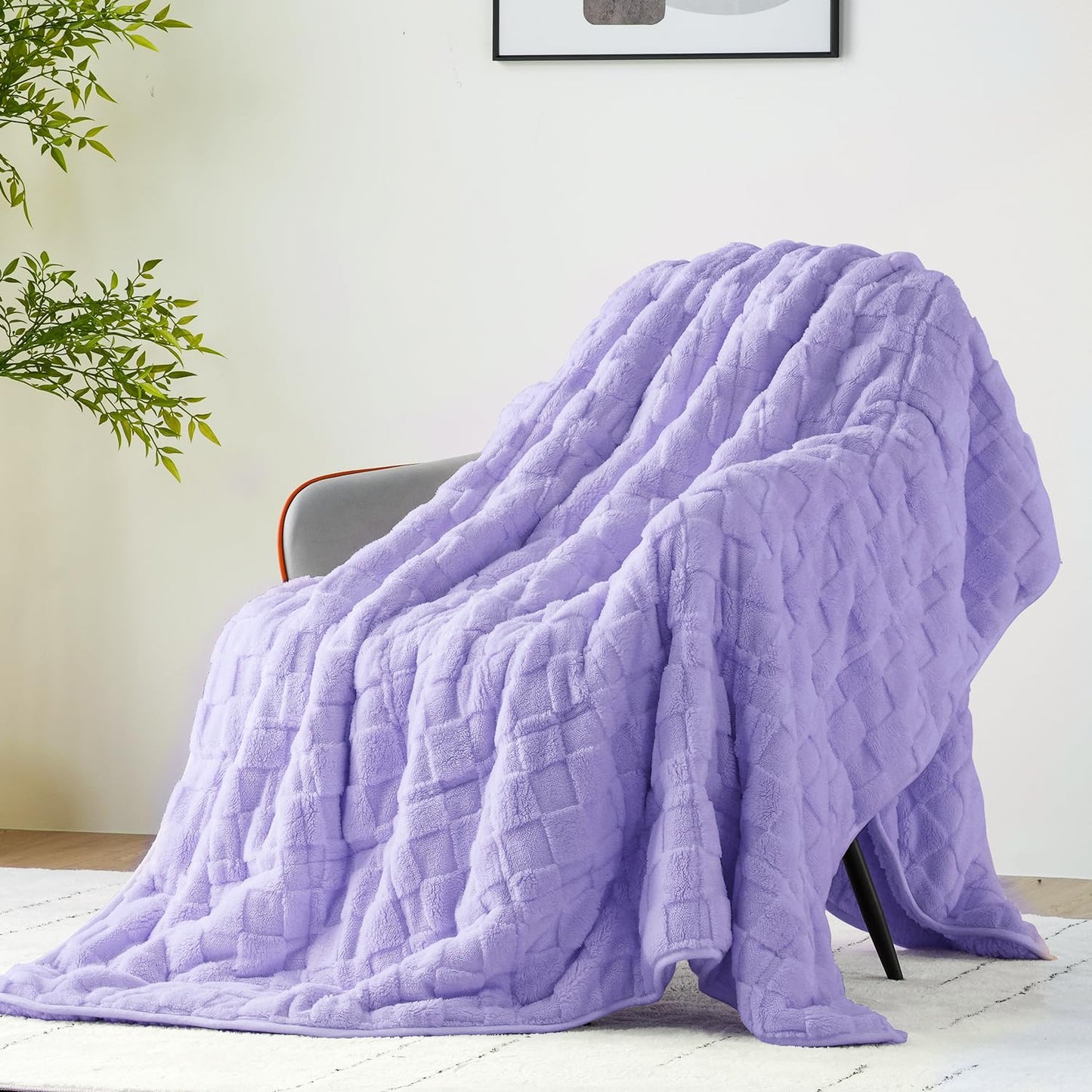 Uttermara Weighted Blankets for Adults Queen Size, 15lbs 60x80 inches Blanket with Soft Warm Plush Sherpa Fleece, Washable Thick Heavy Throw for Sleeping and Calming, Grey