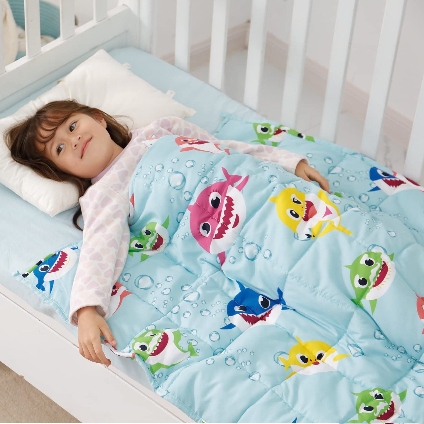 Kivik Weighted Blanket 3lbs, Blue Dinosaur Weighted Blankets, Cute Small Weighted Blankets 3 Pounds, Washable Soft Heavy Blanket Throw for All-Season, 36x48 Inches Blue