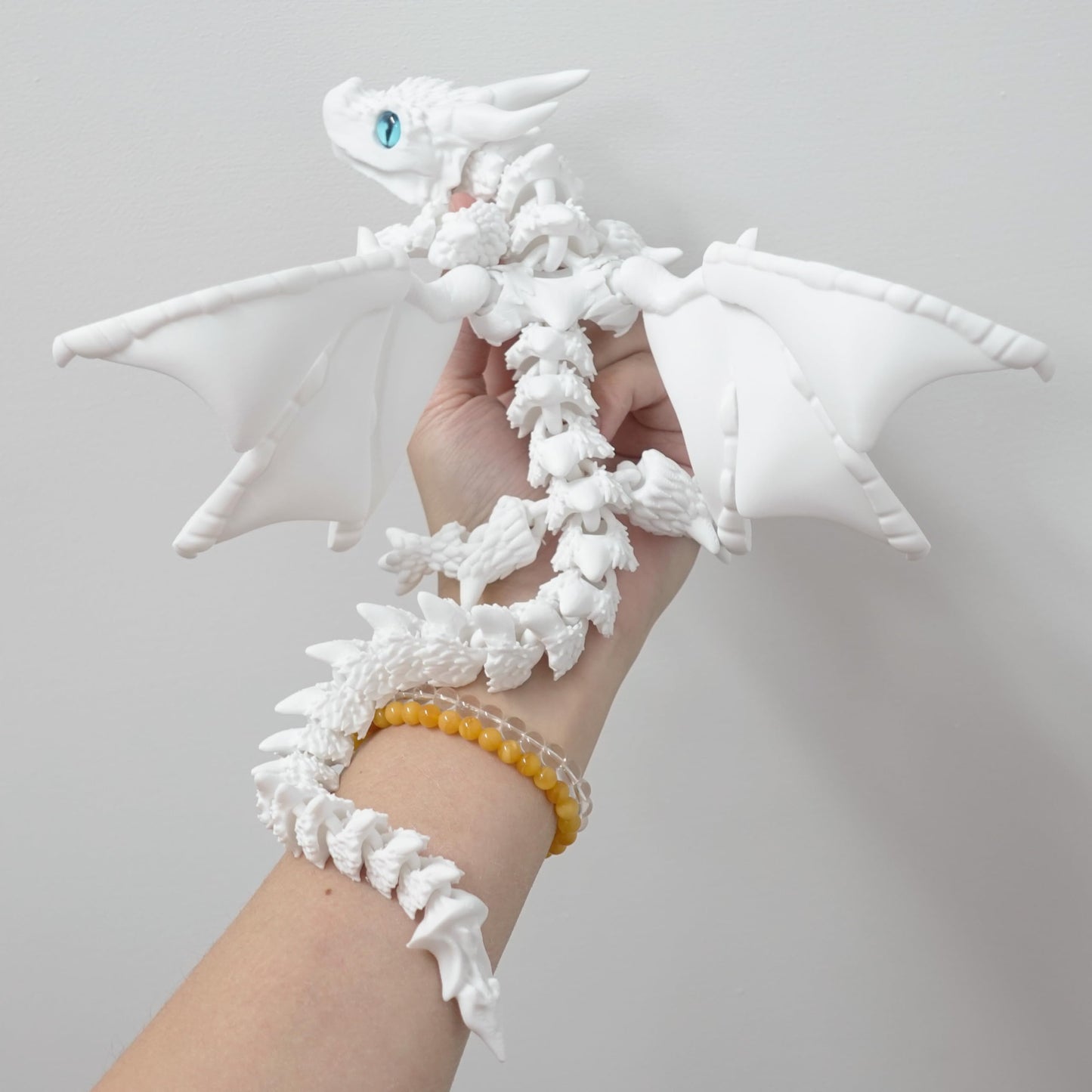 3D Printed Dragon with Wings, 3D Printed Animals Toys, Fidget Dragon Toys, Flexible Articulated Winged Crystal Dragon Model, Desktop Pet Decor, Dragon Gift for Kids & Adult (Random-Rainbow)