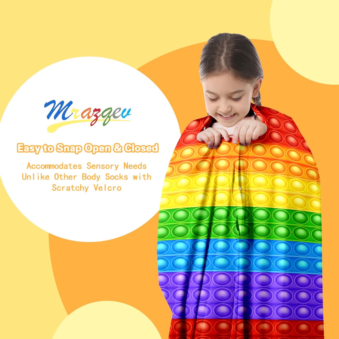 Cute Tiger Autism Movement Stretchy Sensory Body Socks - ADHD and Improve Sensory Processing Sox - Help Children with Autism (Medium)