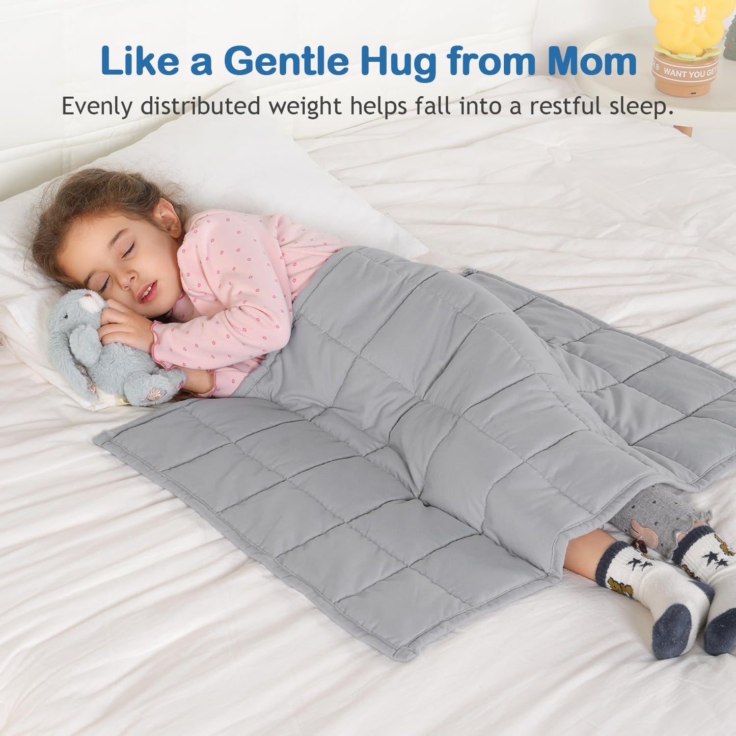 Kivik Weighted Blanket 3lbs, Blue Dinosaur Weighted Blankets, Cute Small Weighted Blankets 3 Pounds, Washable Soft Heavy Blanket Throw for All-Season, 36x48 Inches Blue