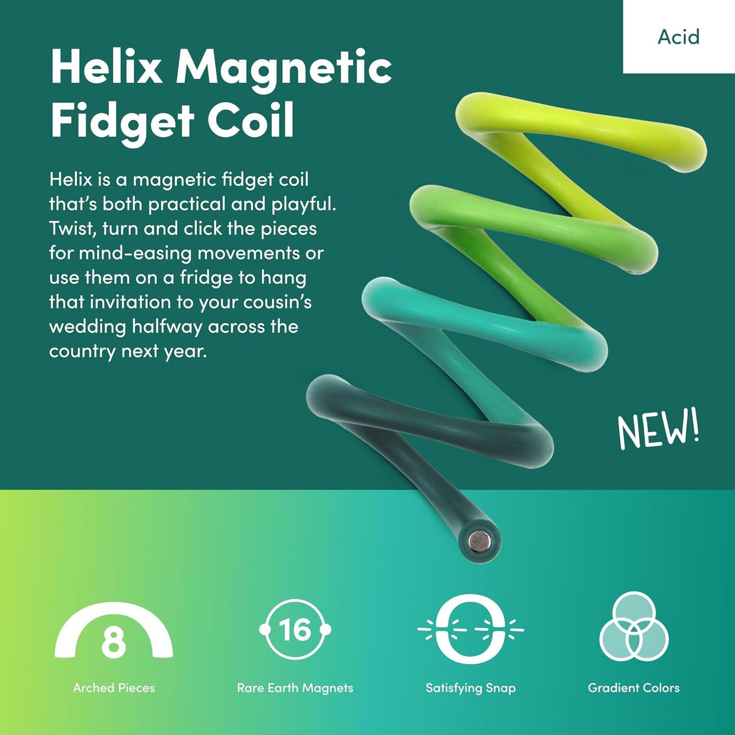 Speks Helix Magnetic Fidget Toy | Stress Relief Desk Toy for Adults & Teens 14+ | Sensory Toy | Office Gifts | Fleks & Helix Bundle