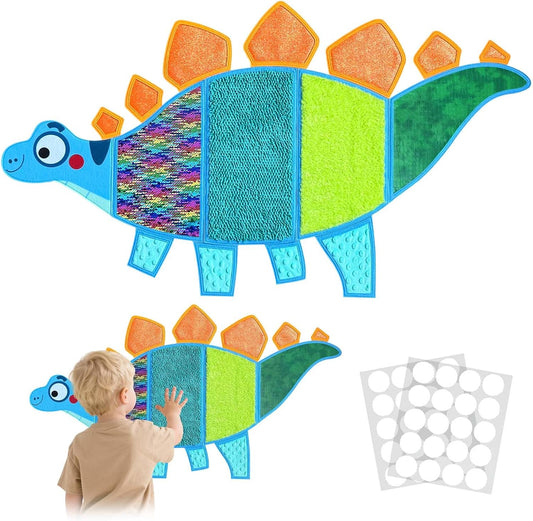 Sensory Wall Panel for Kids, Texture-Packed Sensory Mats for Playroom Wall Decor, Tactile Sensory Wall Toys for Kids with Autism, Activity Wall Busy Board (Dinosaur-1)