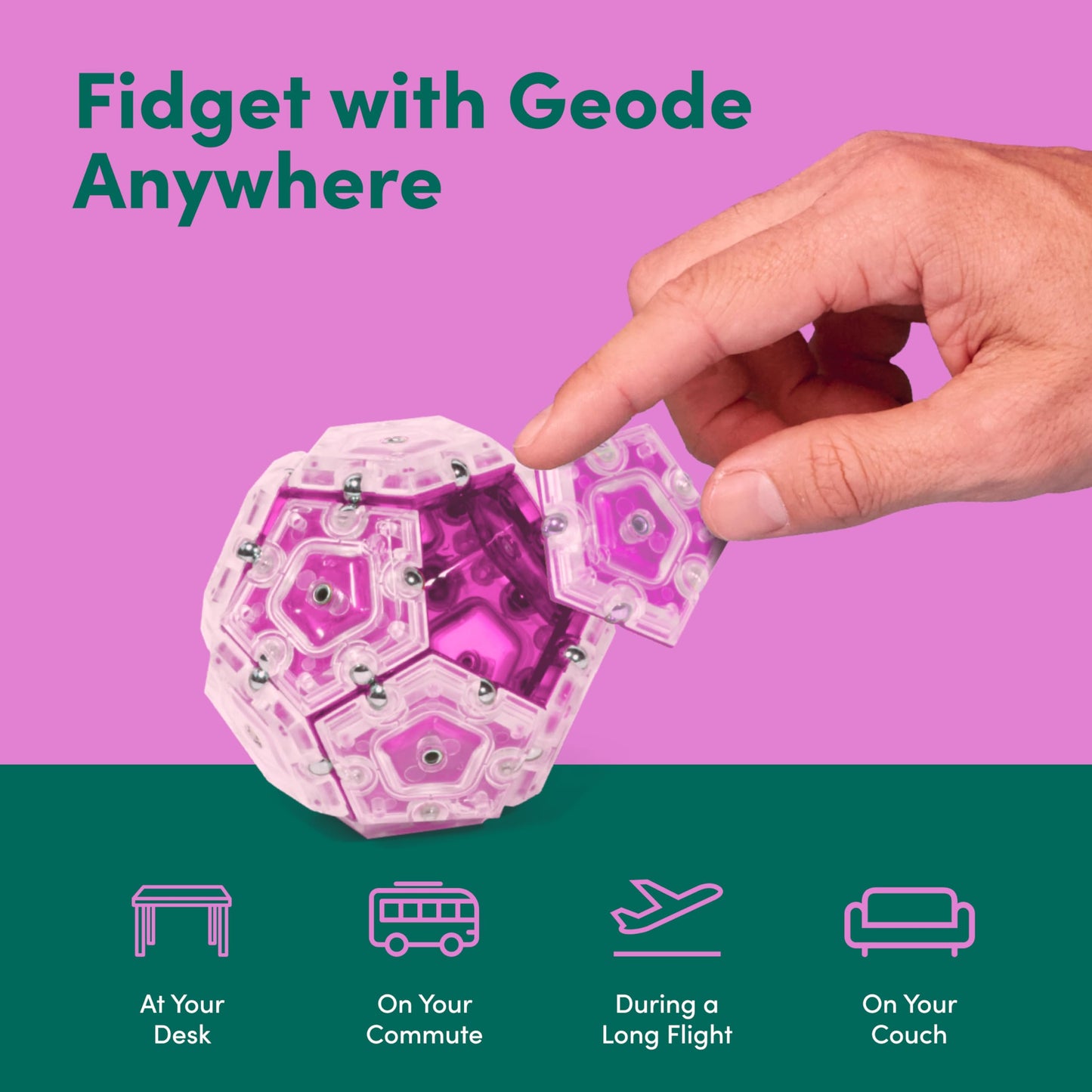 Speks Geode Magnetic Fidget Toy | Sensory Desk Toy for Adults & Teens 14+ | Stress Relief Gift | Sphere, Cool