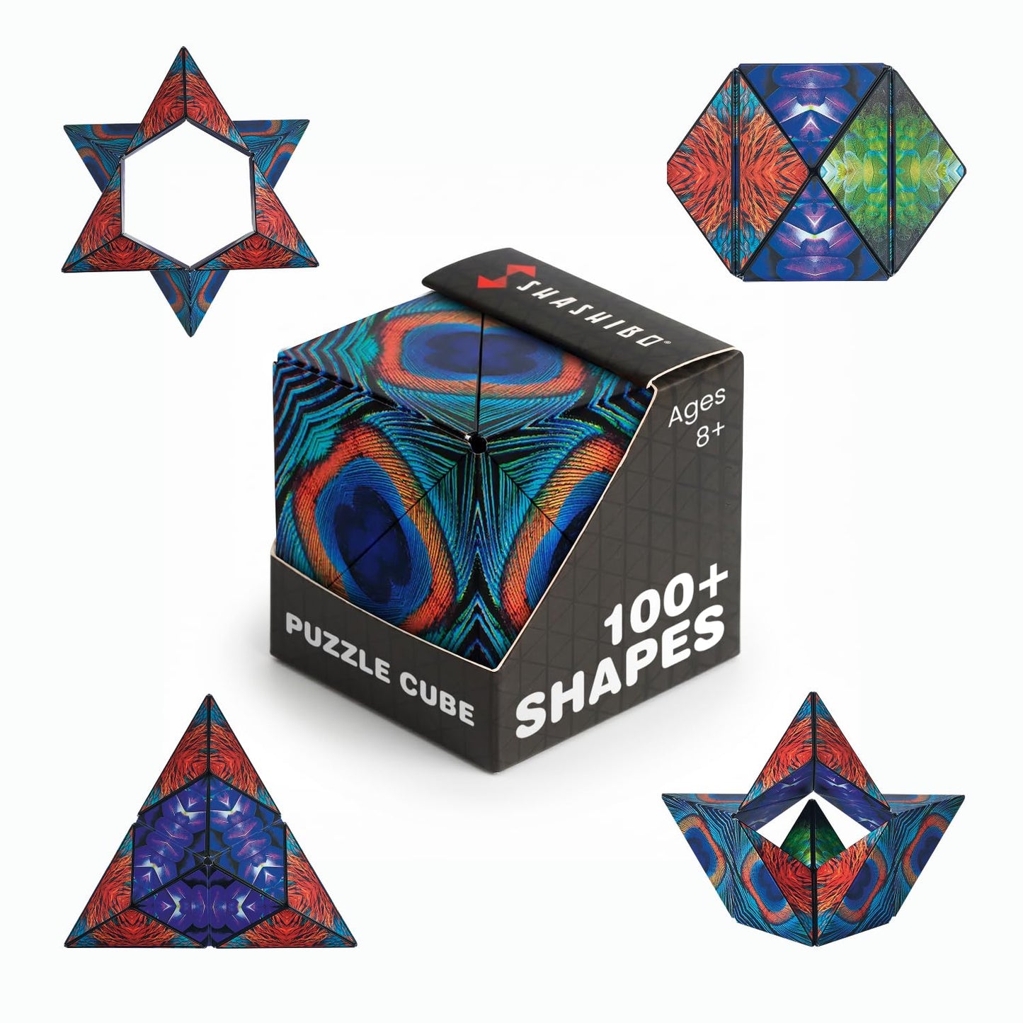 Shashibo Sensory Fidget Toy for Adults & Kids, Stress Relief Fidget Toy for Adults, Teens & Kids, Cool Fidget Toys for Desk, Classroom Must Have, Sensory Shape Shifting Cube, 100+ Possible Shapes