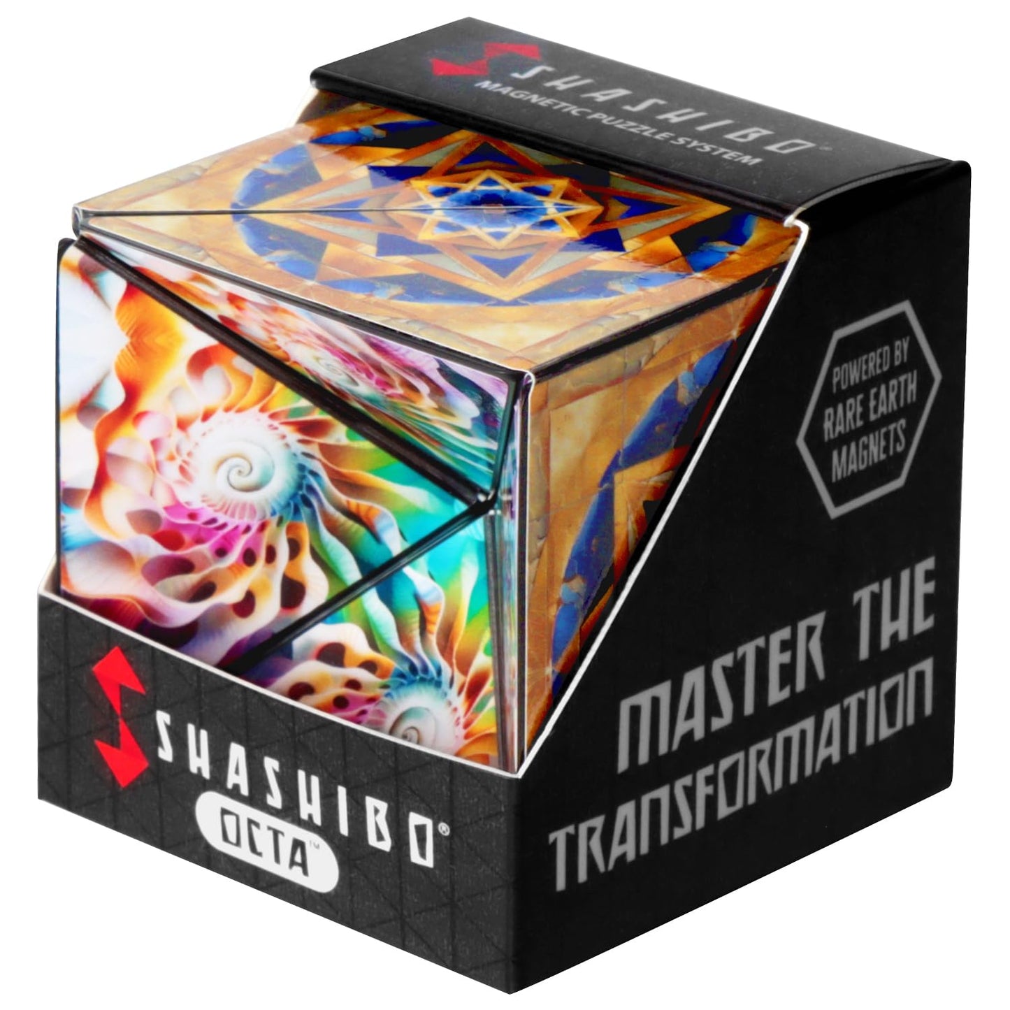 Shashibo Sensory Fidget Toy for Adults & Kids, Stress Relief Fidget Toy for Adults, Teens & Kids, Cool Fidget Toys for Desk, Classroom Must Have, Sensory Shape Shifting Cube, 100+ Possible Shapes