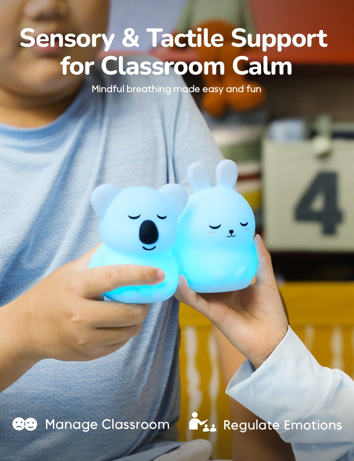 Breathing Pal Mini 'Yoyo' - Mindfulness Breathing Light, Guided Visual Meditation Breathing Light, Anxiety Relief Items for Calm Down Corner/Meditation/Sleep Aid for Adult/Kid