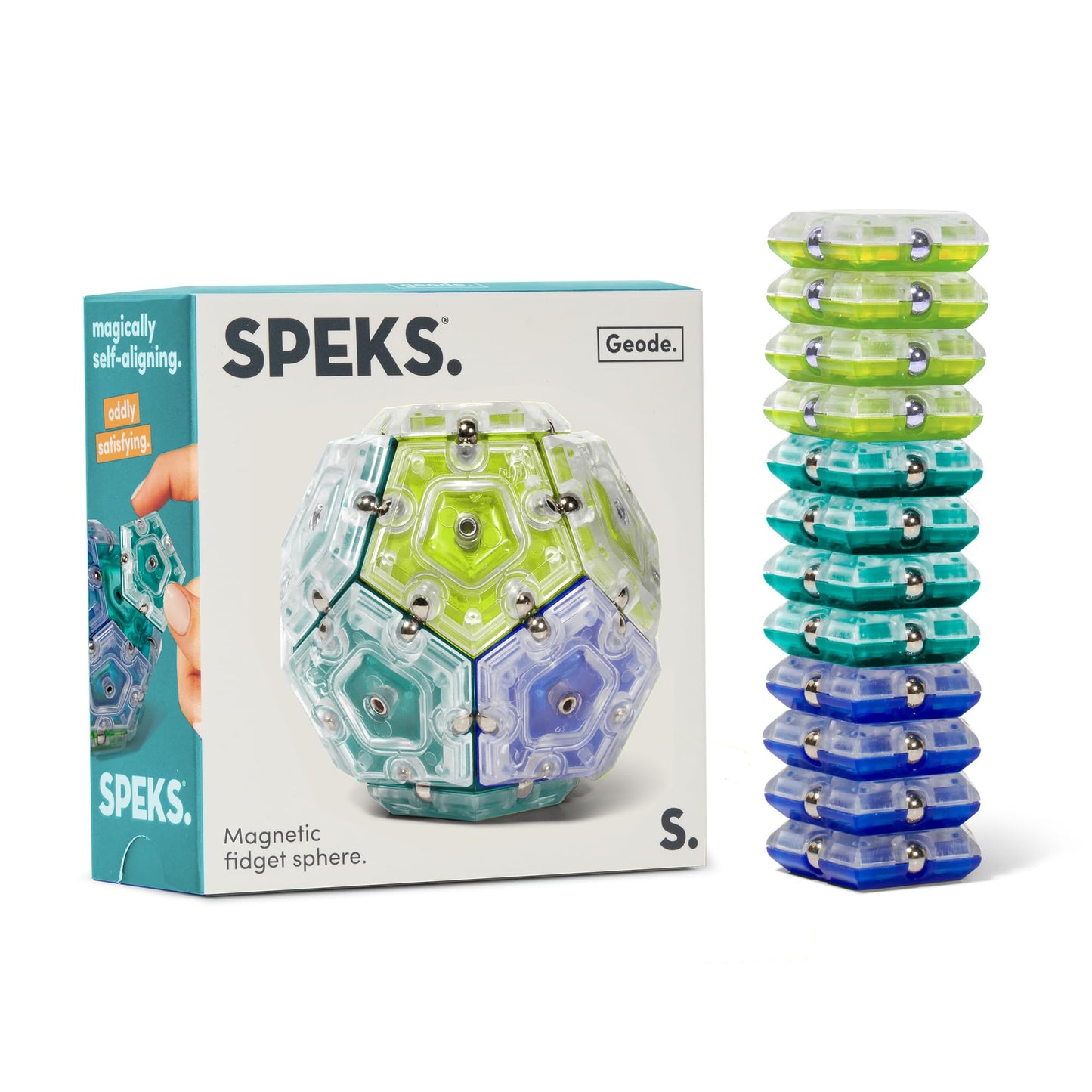 Speks Geode Magnetic Fidget Toy | Sensory Desk Toy for Adults & Teens 14+ | Stress Relief Gift | Sphere, Cool