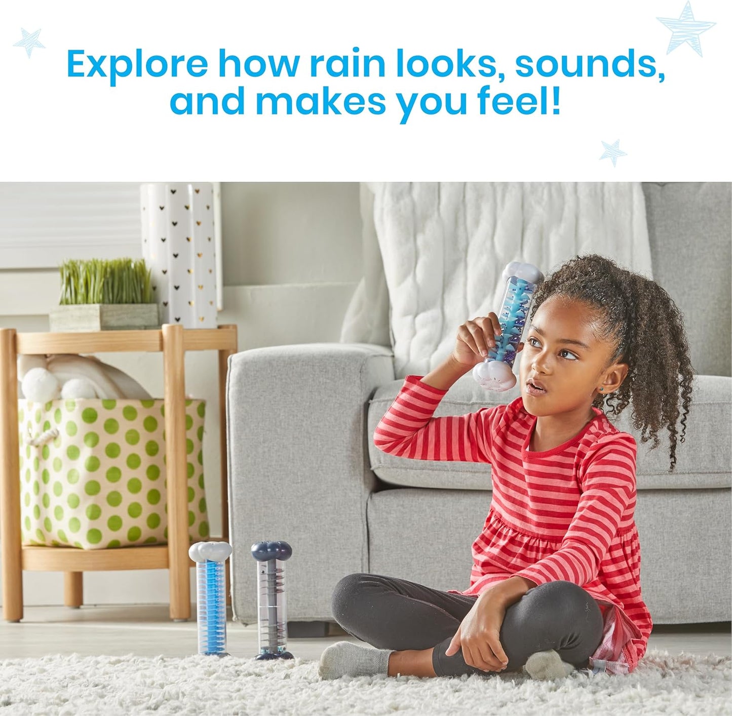 hand2mind Calming Sensory Tubes, Rain Sound Fidget Tubes, Rain Stick Instrument, Toddler Sensory Toys, Calm Down Corner Supplies, Science Classroom Weather Toys, Play Therapy Activities