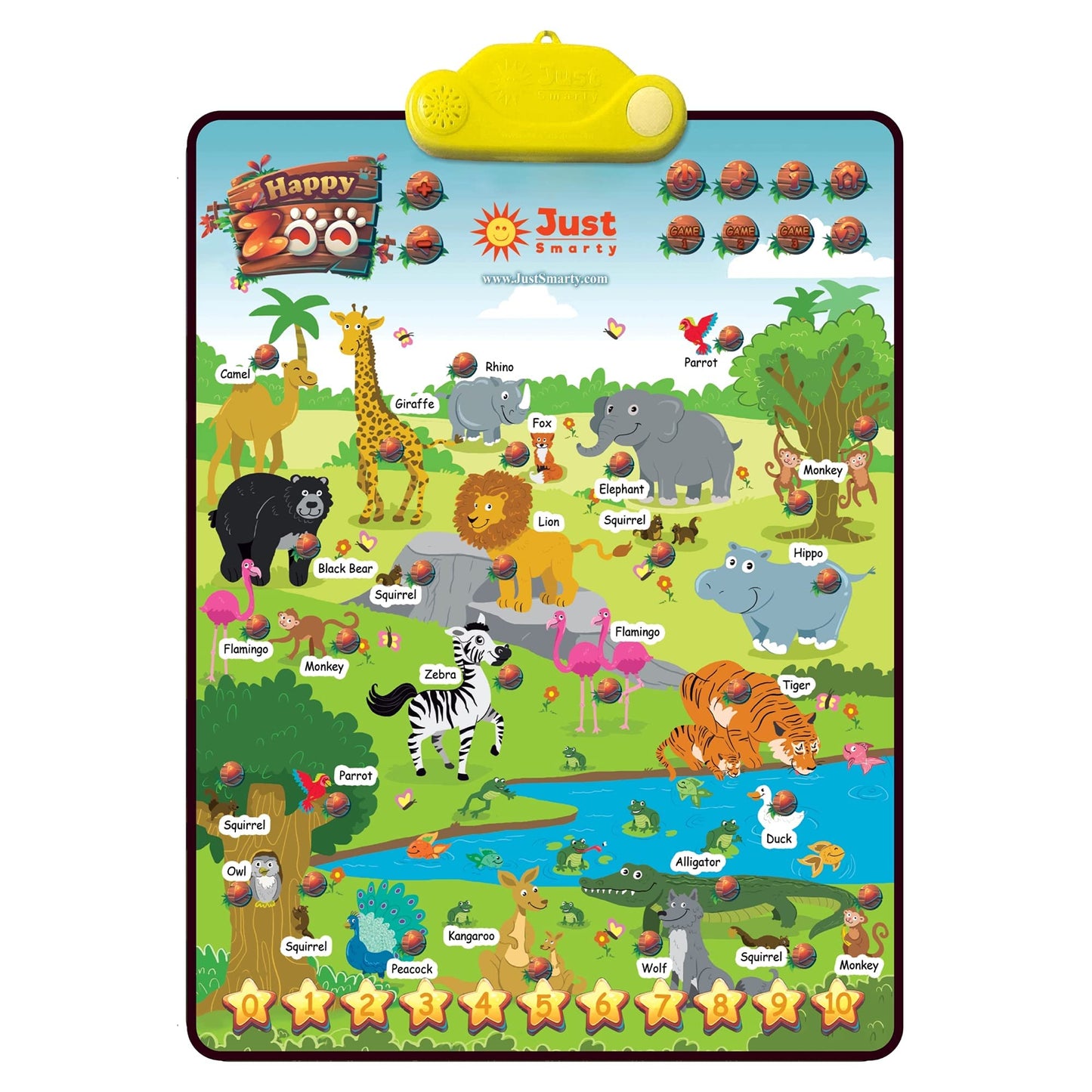Just Smarty Interactive Alphabet Wall Chart, Blue | ABCs & 123s Learning for Toddlers 1-5, Educational Gift for Ages 1-5, Speech Therapy, Autism Toys