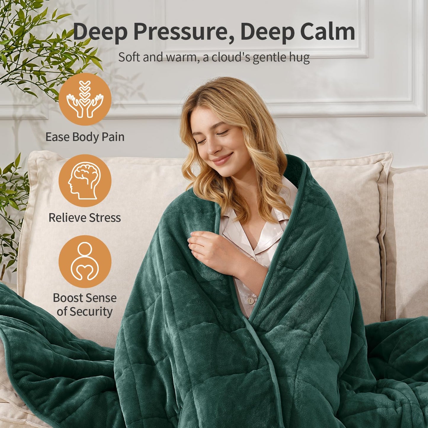 Uttermara Weighted Blankets for Adults Queen Size, 15lbs 60x80 inches Blanket with Soft Warm Plush Sherpa Fleece, Washable Thick Heavy Throw for Sleeping and Calming, Grey