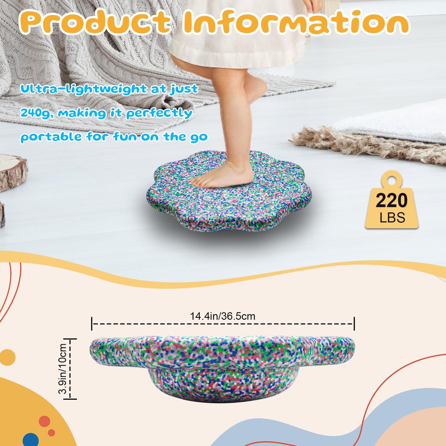 EPP Balance Board Kids for Stepping Stones for Kids - Foam Toddler Balance Board for Sensory Training Indoor Outdoor for Boys Girls