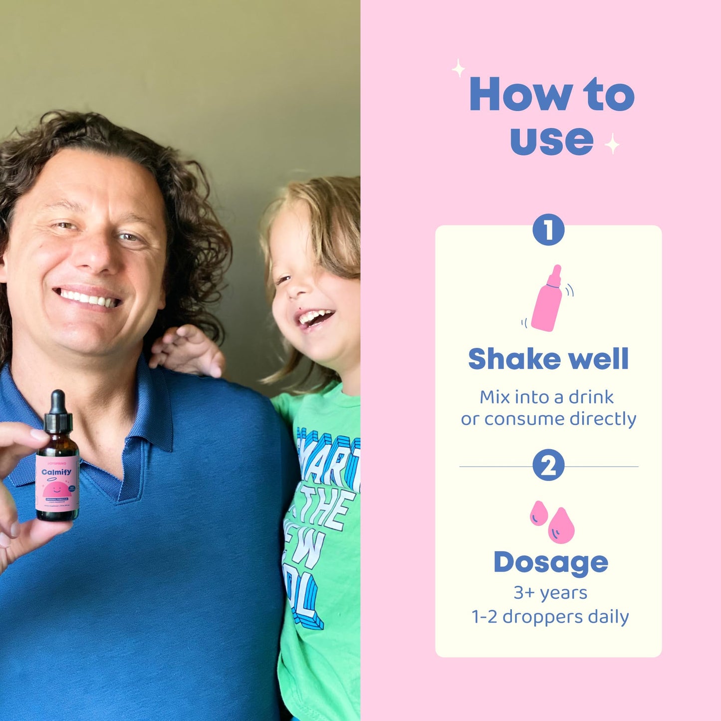 JoySpring Calmify Kids Magnesium Citrate Drops, 30 Servings, Ages 3+ | With chamomile and passion flower, fast-absorbing support for calm and relaxation, sugar-free vegan liquid, gentle daily use