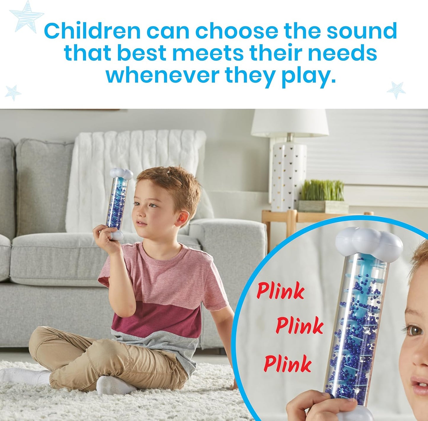 hand2mind Calming Sensory Tubes, Rain Sound Fidget Tubes, Rain Stick Instrument, Toddler Sensory Toys, Calm Down Corner Supplies, Science Classroom Weather Toys, Play Therapy Activities