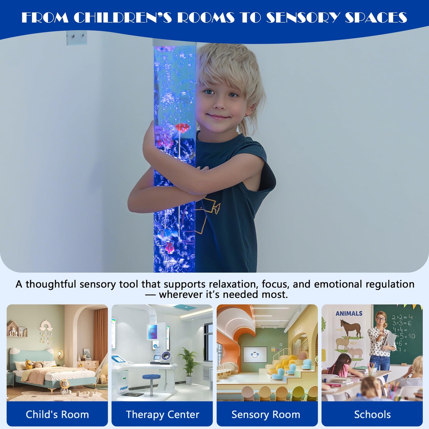 Sensory Bubble Tube Lamp for Autism & Calming Focus