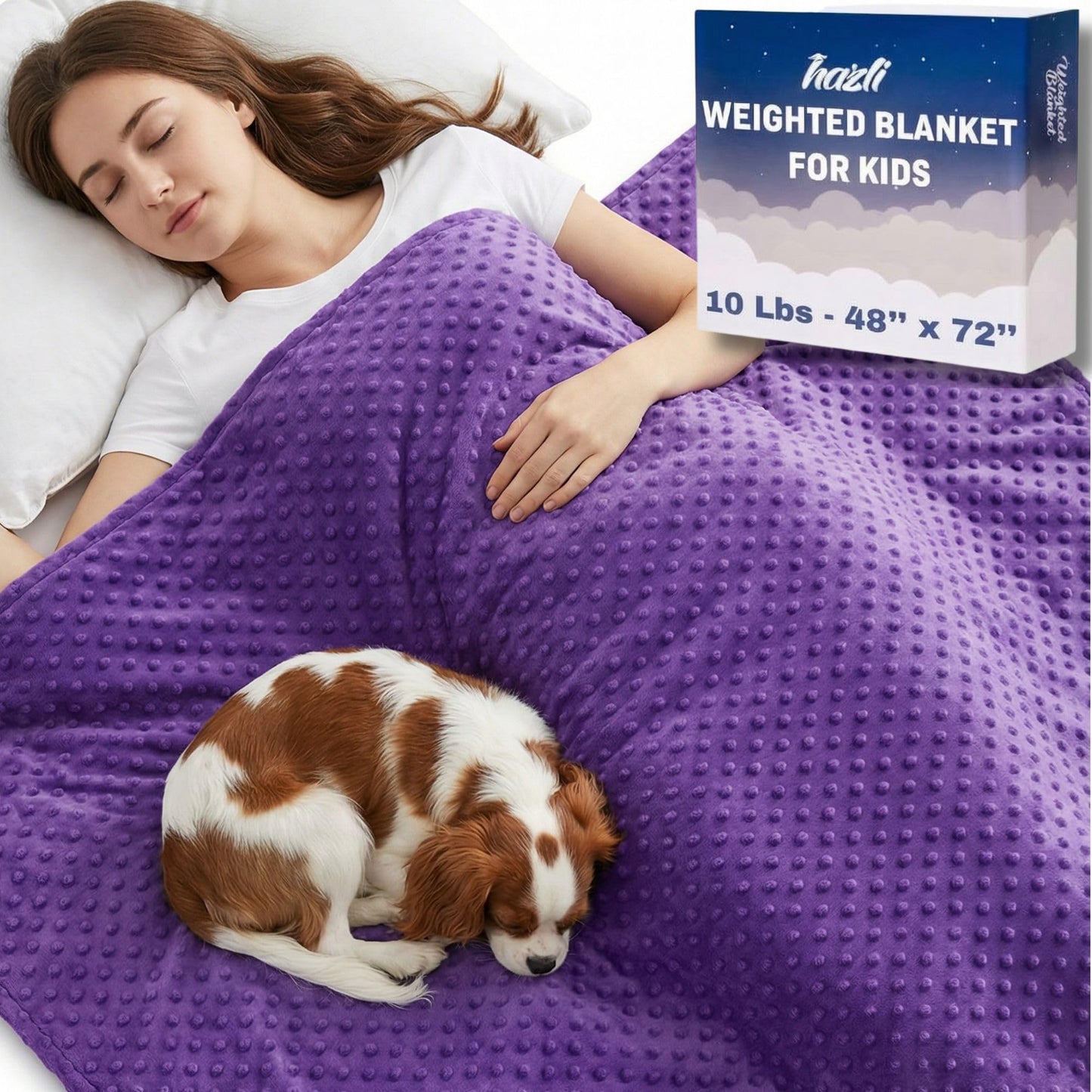 hazli Super-Soft Kids Weighted Blanket 5 Pounds - Weighted Blanket for Kids - Easy to Clean, Washable Minky Cover - 36x48 Inches 5lbs Child - Small Heavy Blanket for Girls and Boys